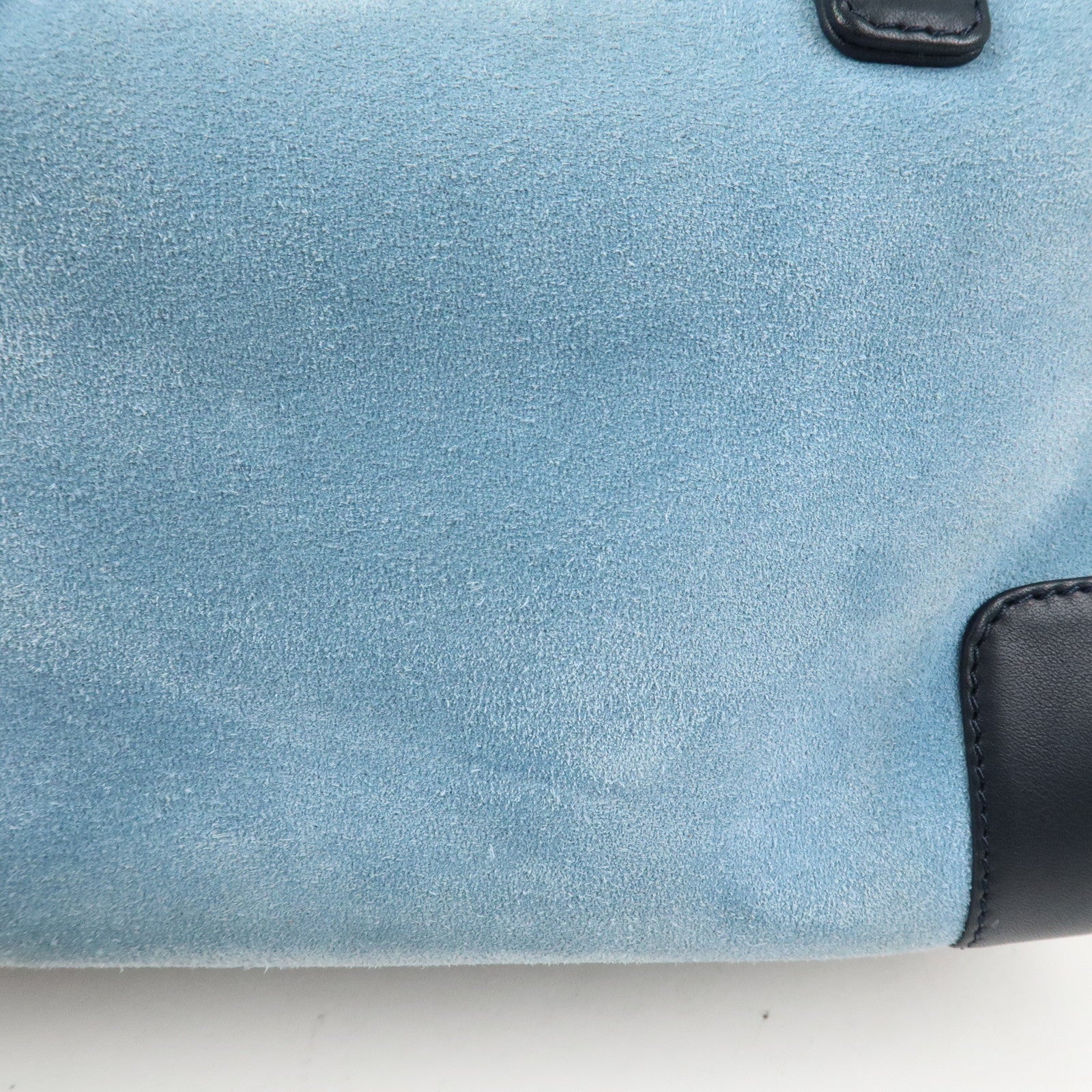 LOEWE Anagram Suede Leather Amazona 28 Hand Bag Blue