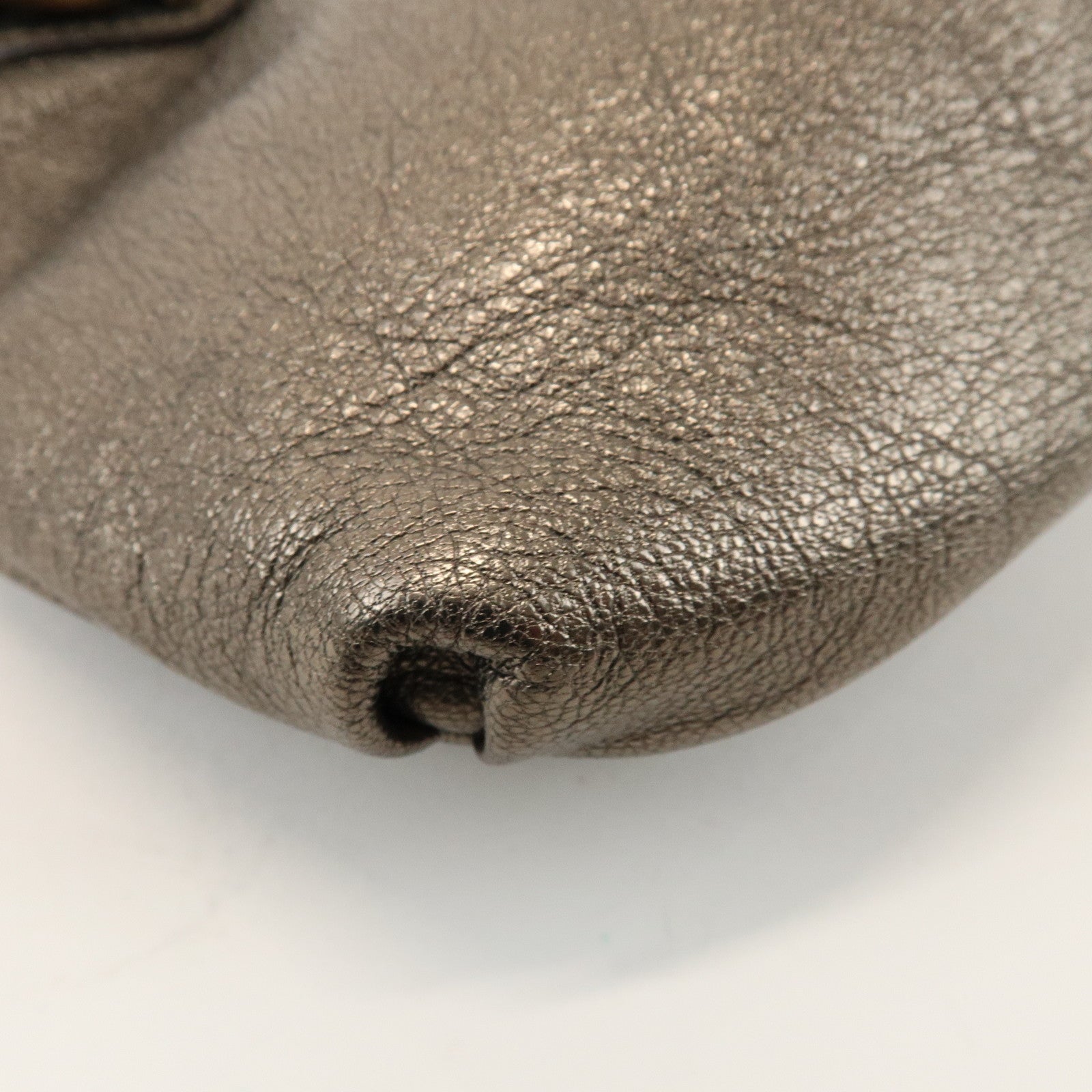 Ferragamo Gancini Leather Shoulder Bag Hand Bag Bronze