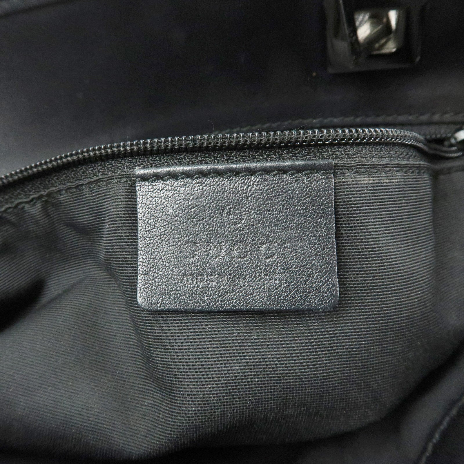 GUCCI GG Denim Leather Tote Bag Shoulder Bag Black 31244