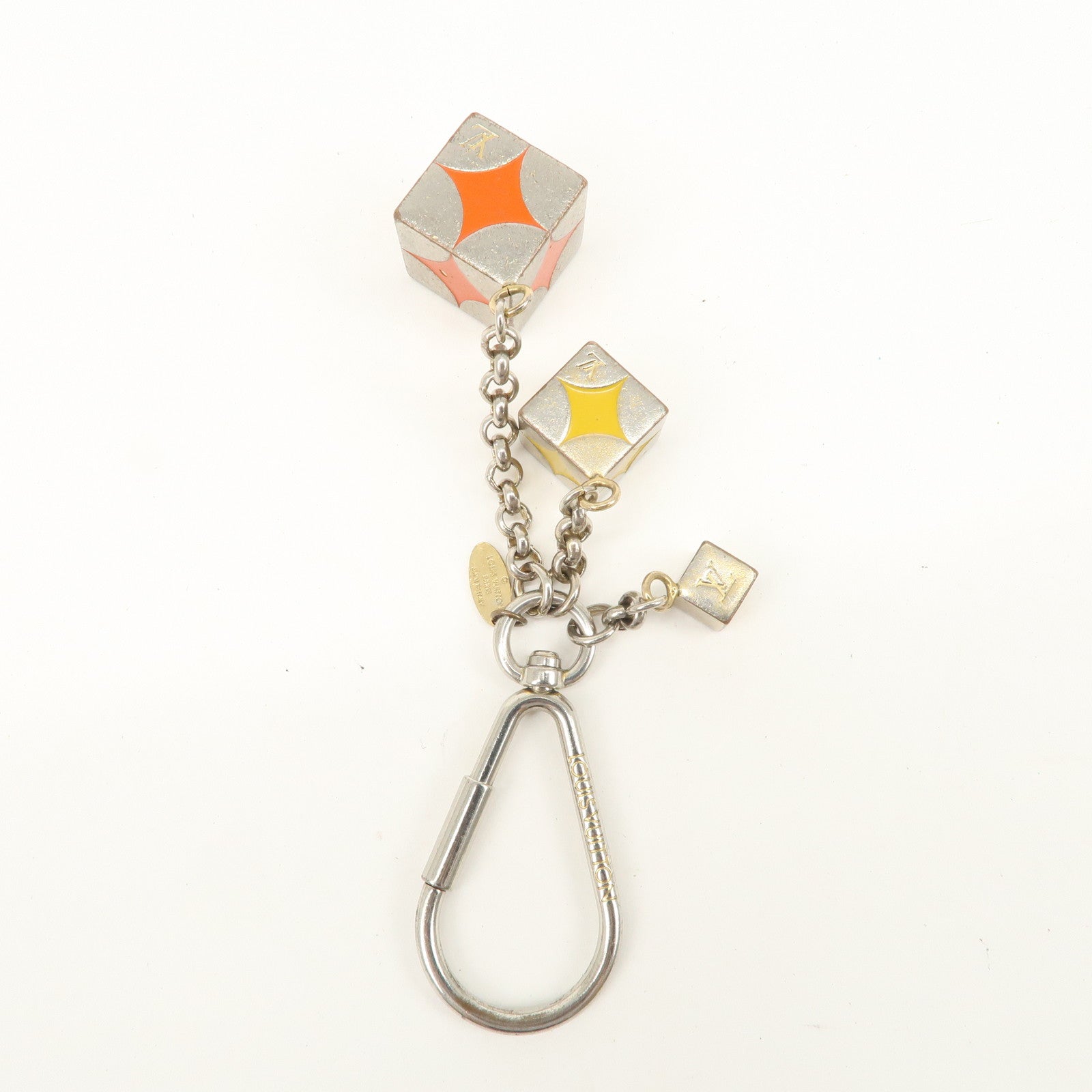 Louis Vuitton Metal Cube Bag Charm Key Charm Silver M65118