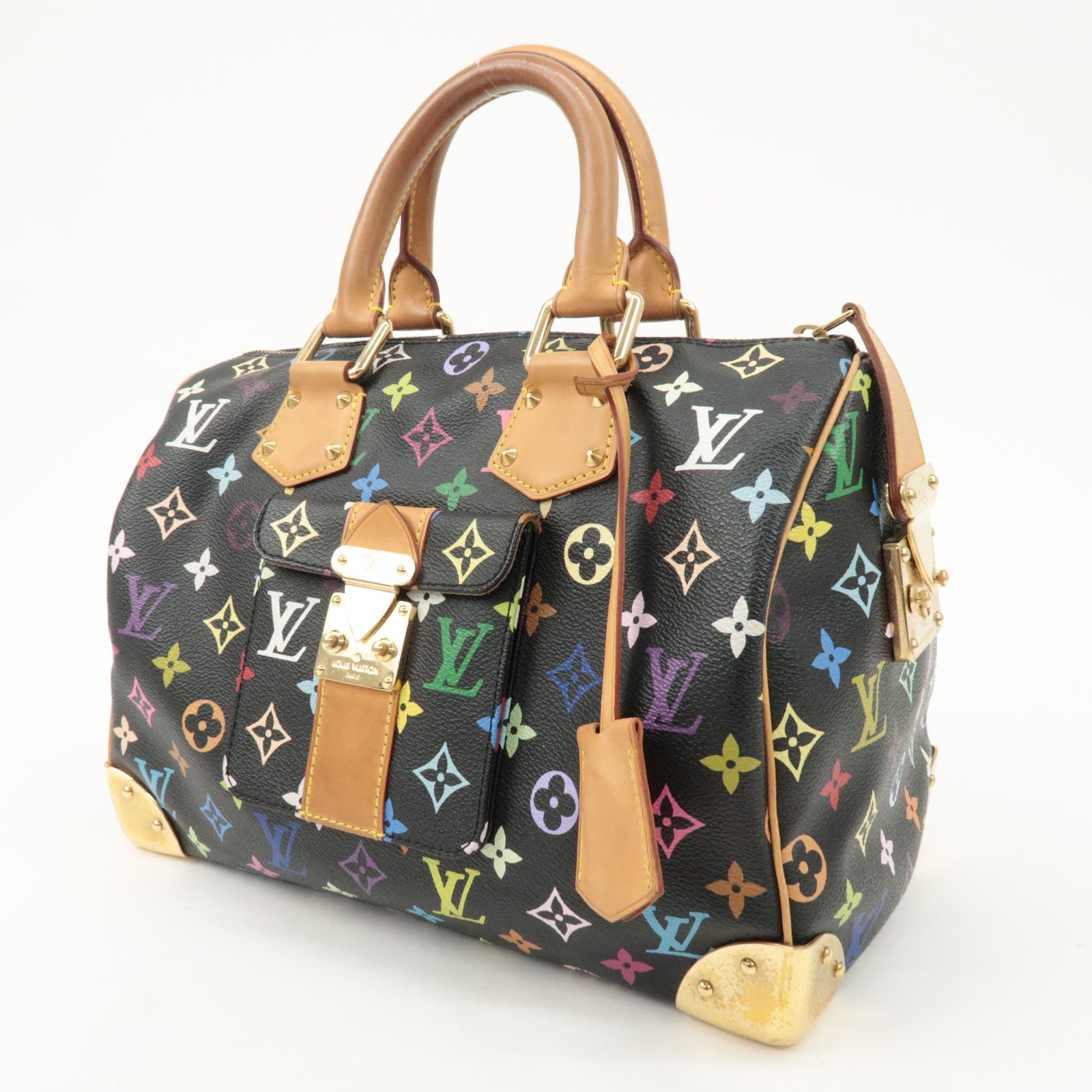 Louis Vuitton Monogram Multicolor Speedy 30 Hand Bag M92642 Used
