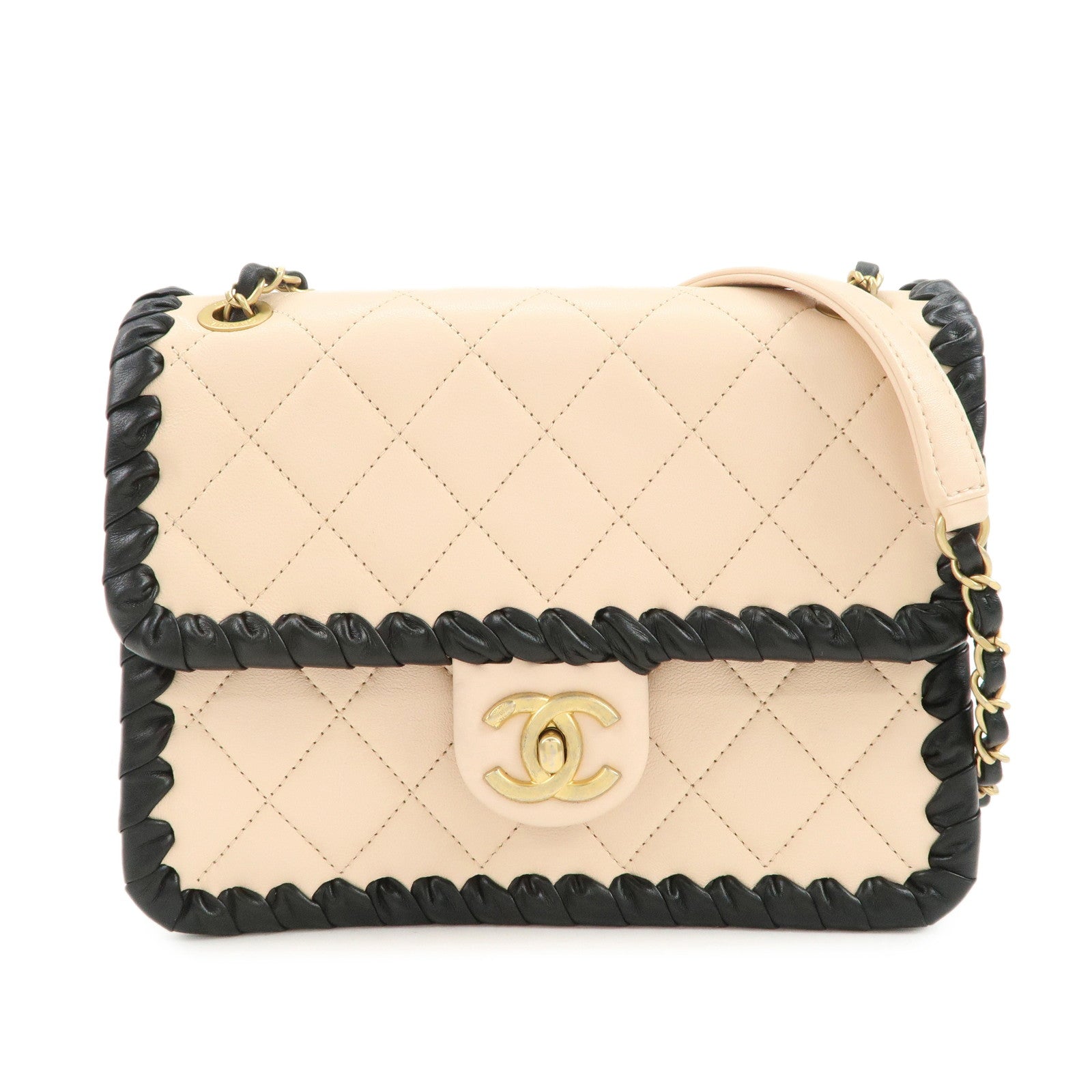 CHANEL Matelasse Mini Flap Lamb Skin Chain Shoulder Bag AS2495