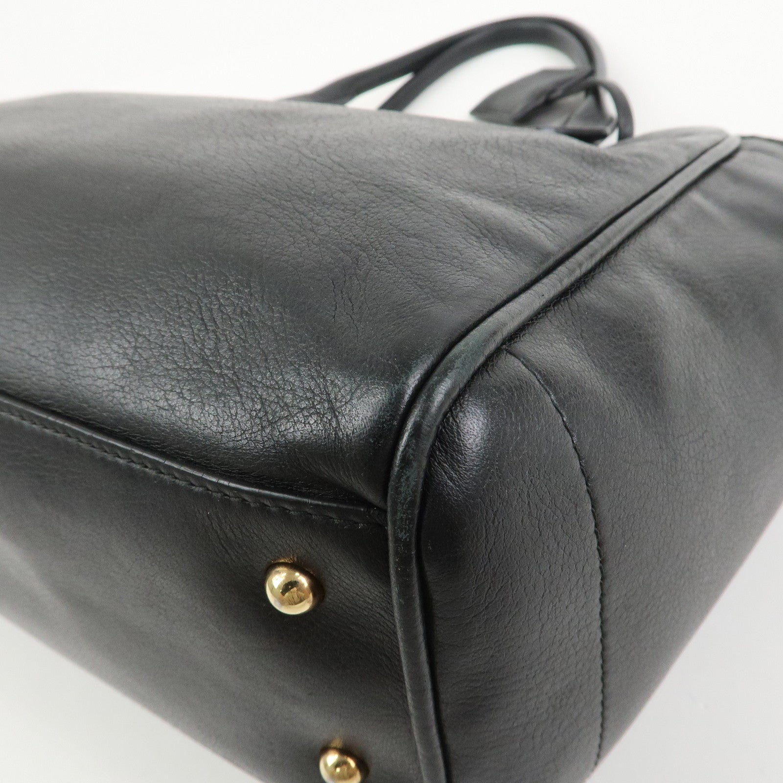 LOEWE Heritage Calf Leather Tote Bag Hand Bag Black