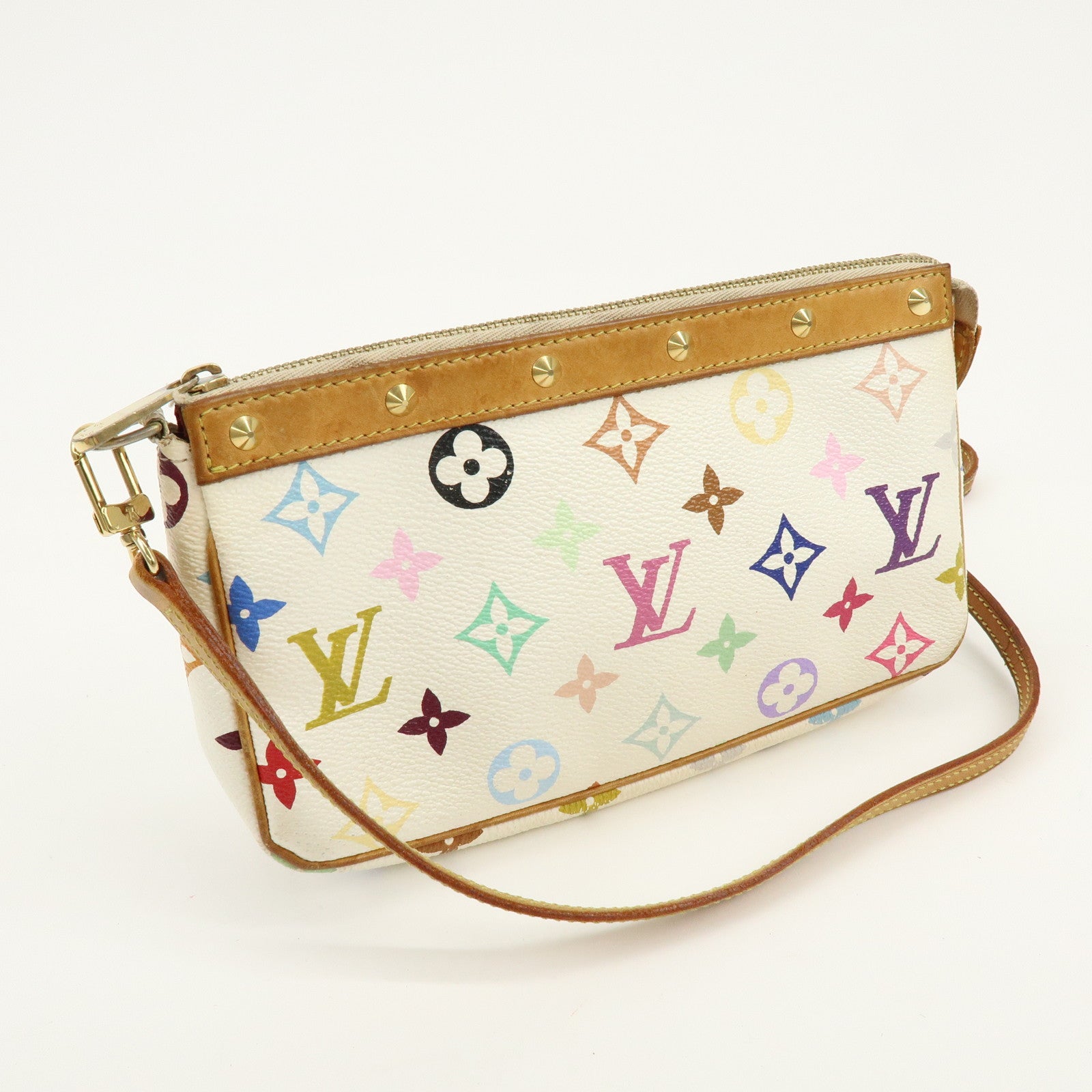 Louis Vuitton Monogram Multicolor Pochette Accessoires Blanc M92649
