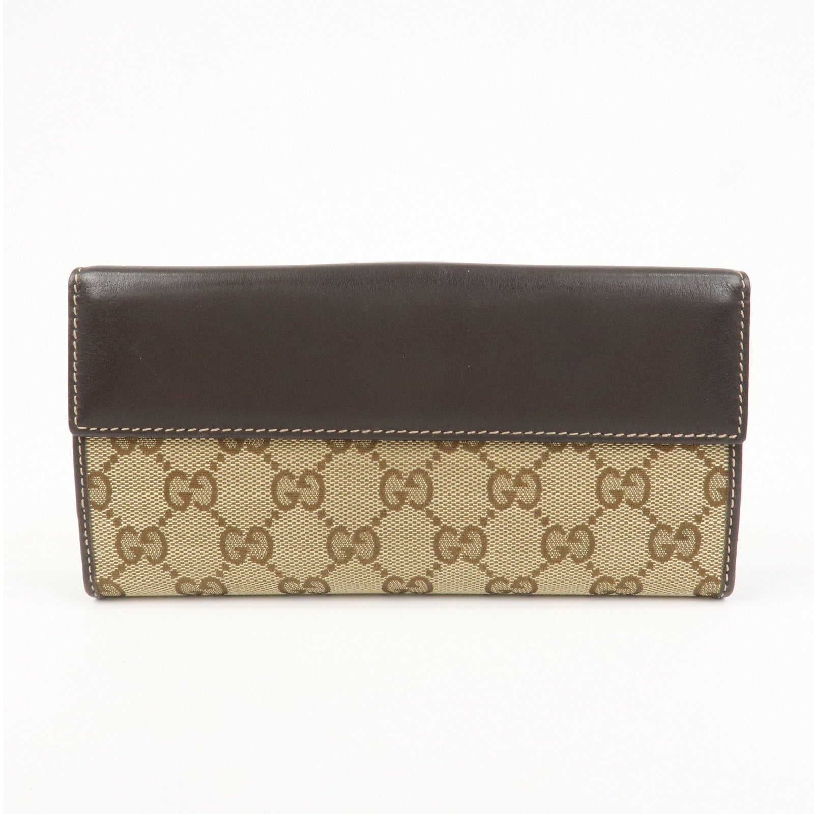 GUCCI Lovely Heart GG Canvas Leather Bi-fold Long Wallet 203550