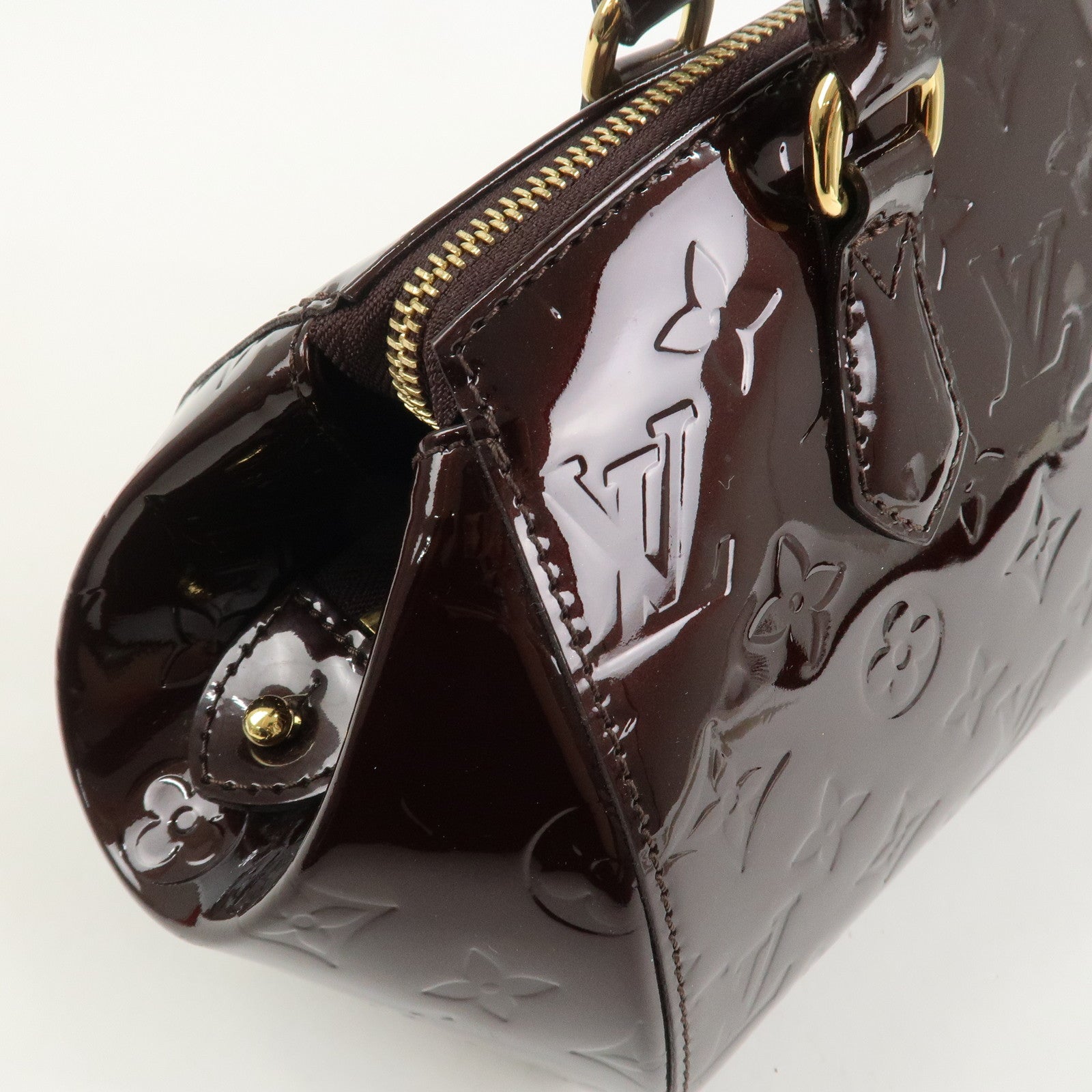 Louis Vuitton Monogram Vernis Sherwood PM Hand Bag Amarante M91493