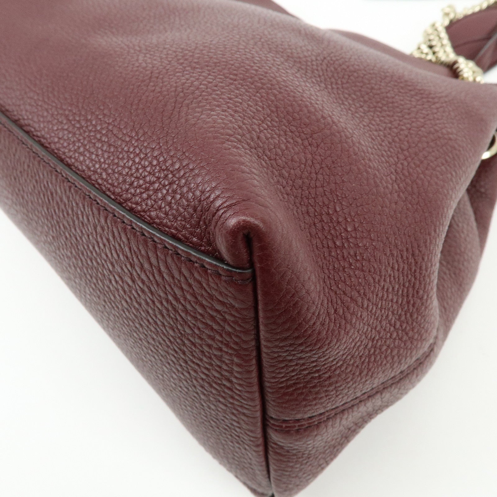 GUCCI SOHO Leather Chain Shoulder Bag Hand Bag Wine Red 308982