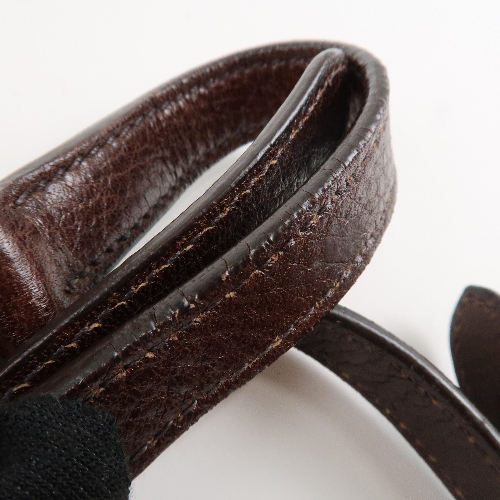 PRADA Logo Leather 2WAY Tote Bag Hand Bag Brown Gold Hardware Used