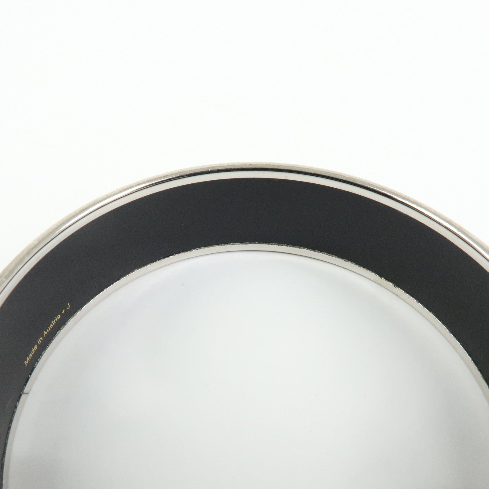 HERMES Email GM Plated Bangle Bracelet White Black Red