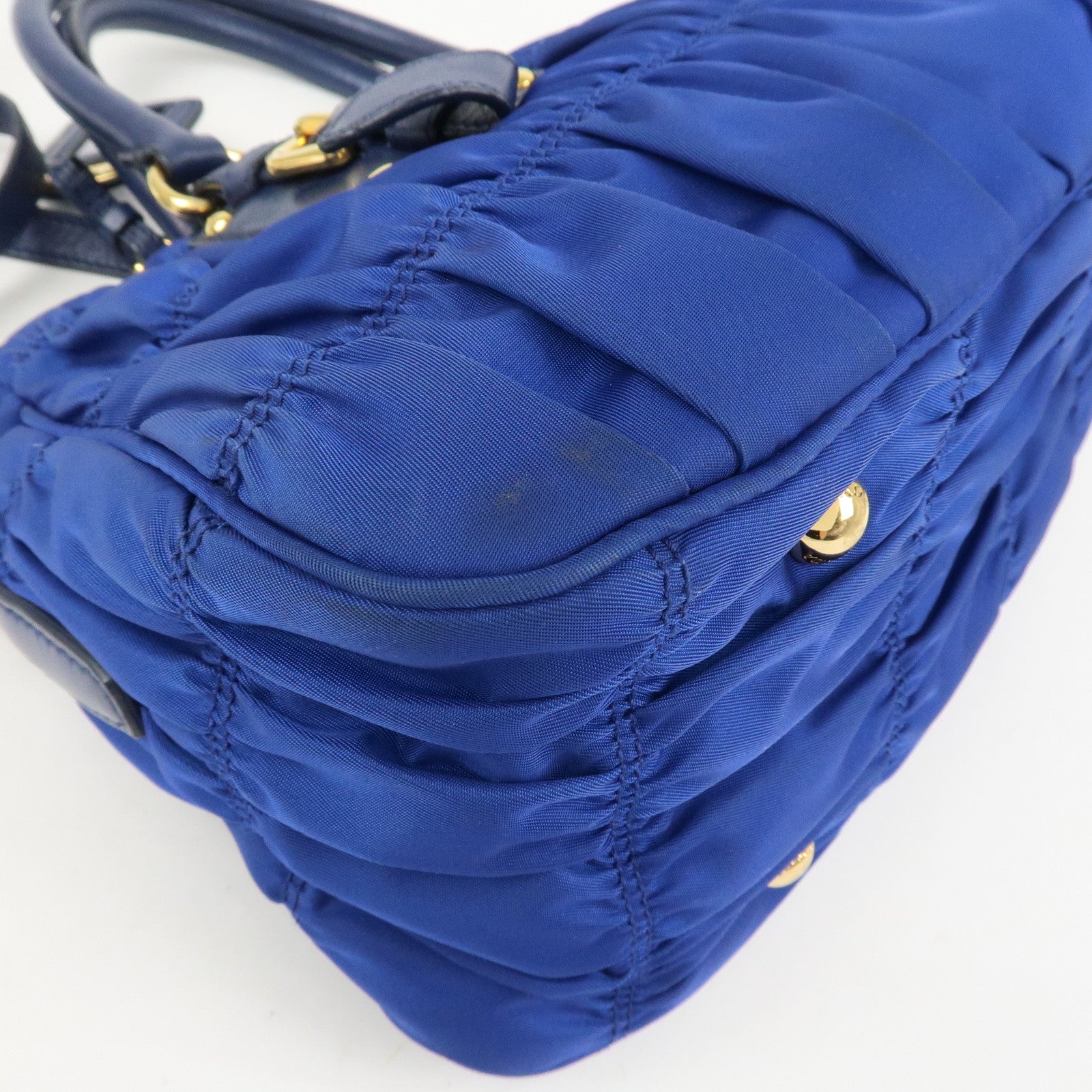 PRADA Logo Nylon Leather 2Way Bag Hand Bag Shoulder Bag BN 1407