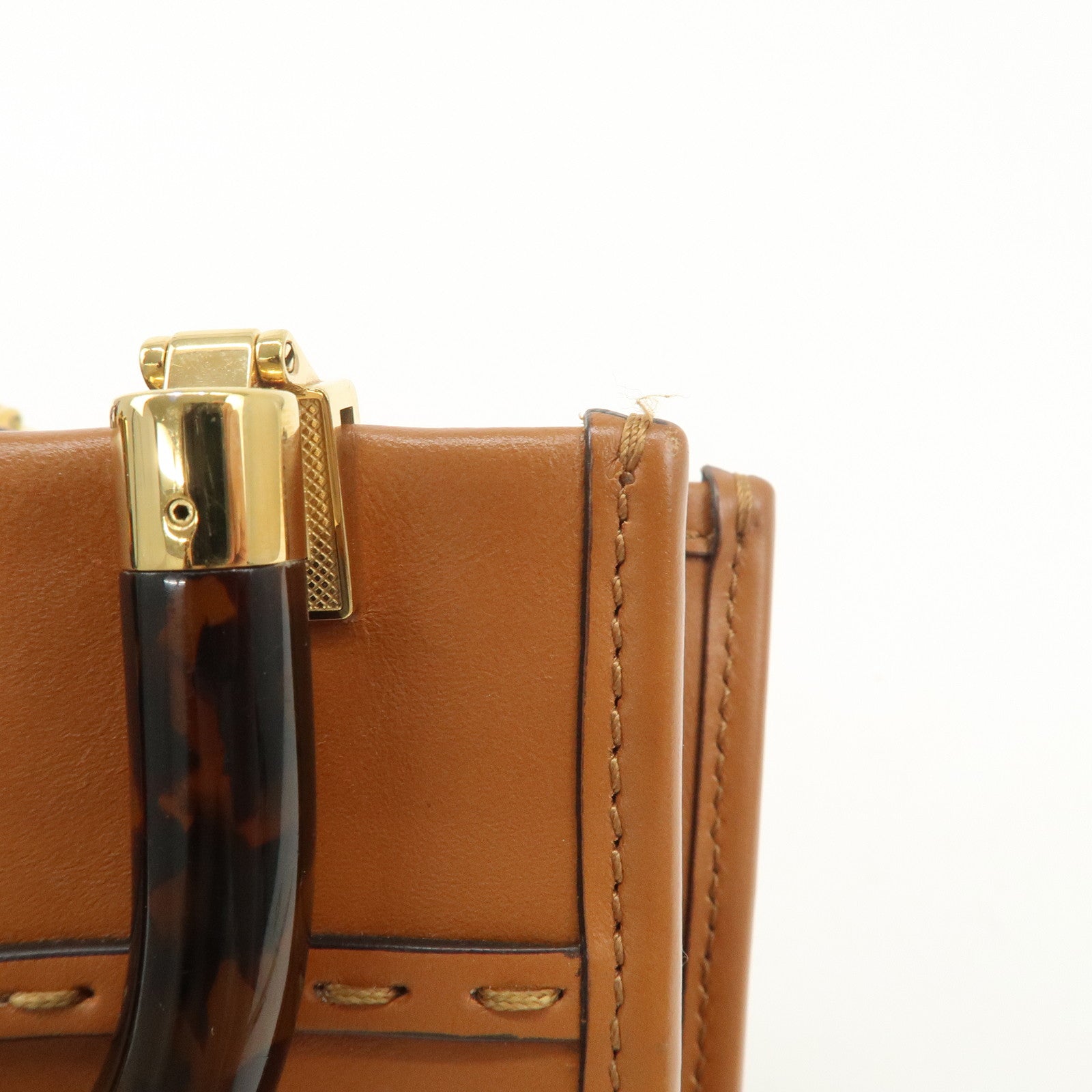 FENDI Sunshine Leather Shopper Small 2Way Bag Shoulder Bag 8BS051 Used