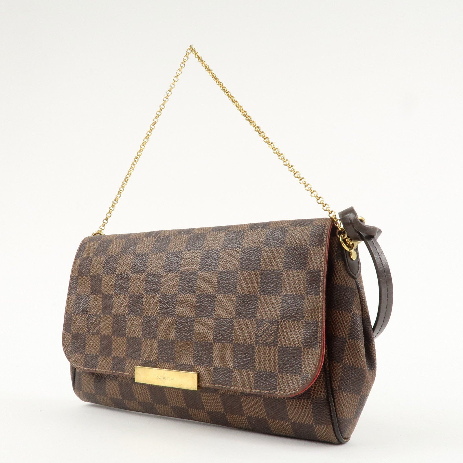 Louis Vuitton Damier Favorite MM Canvas Leather Shoulder Bag FL4126 Used