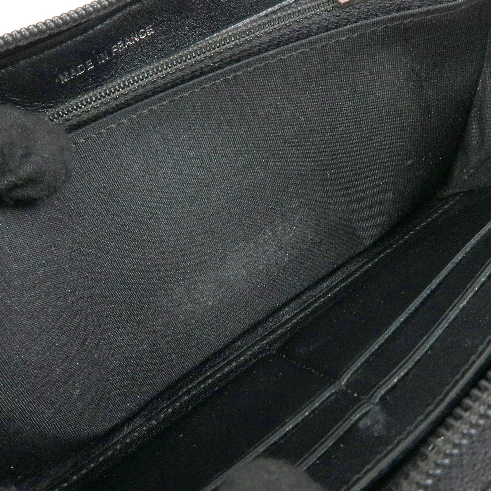 CHANEL COCO Mark Caviarskin Round Zippy Long Wallet Black A50071