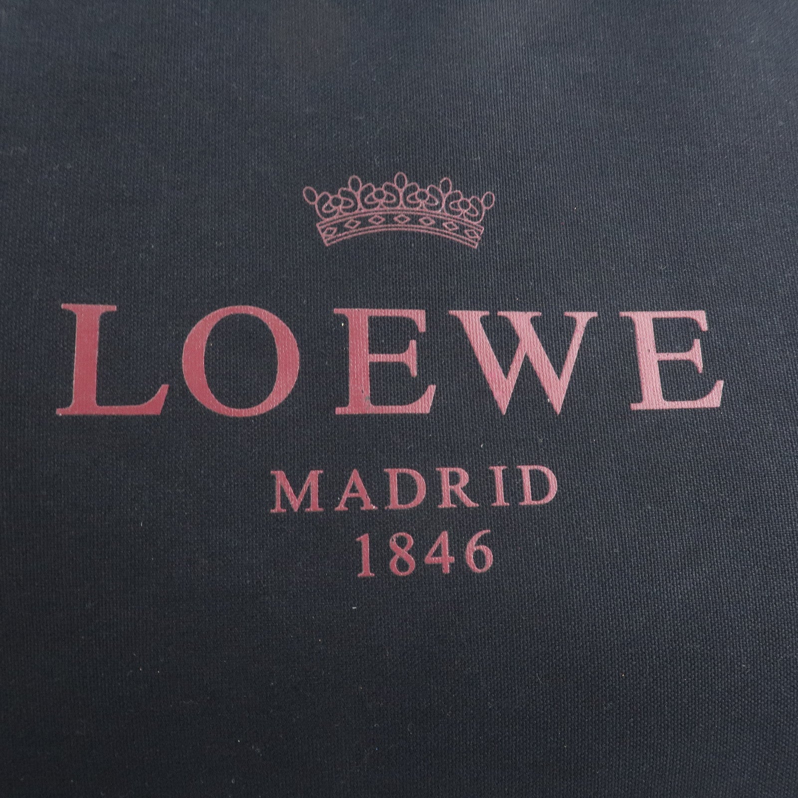 LOEWE Heritage Canvas Leather Tote Bag Hand Bag Black Bordeaux