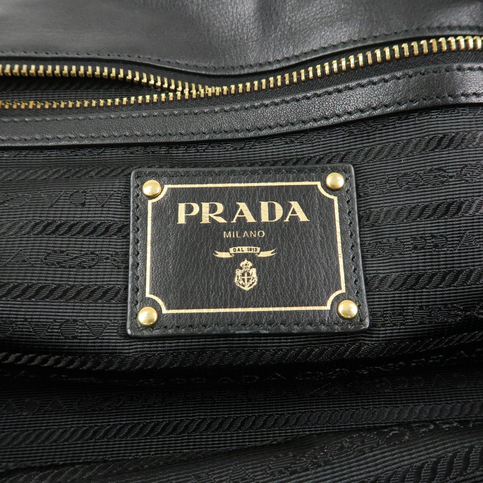PRADA Triangle Logo Leather 2 Way Bag Hand Bag Shoulder Bag BL0685