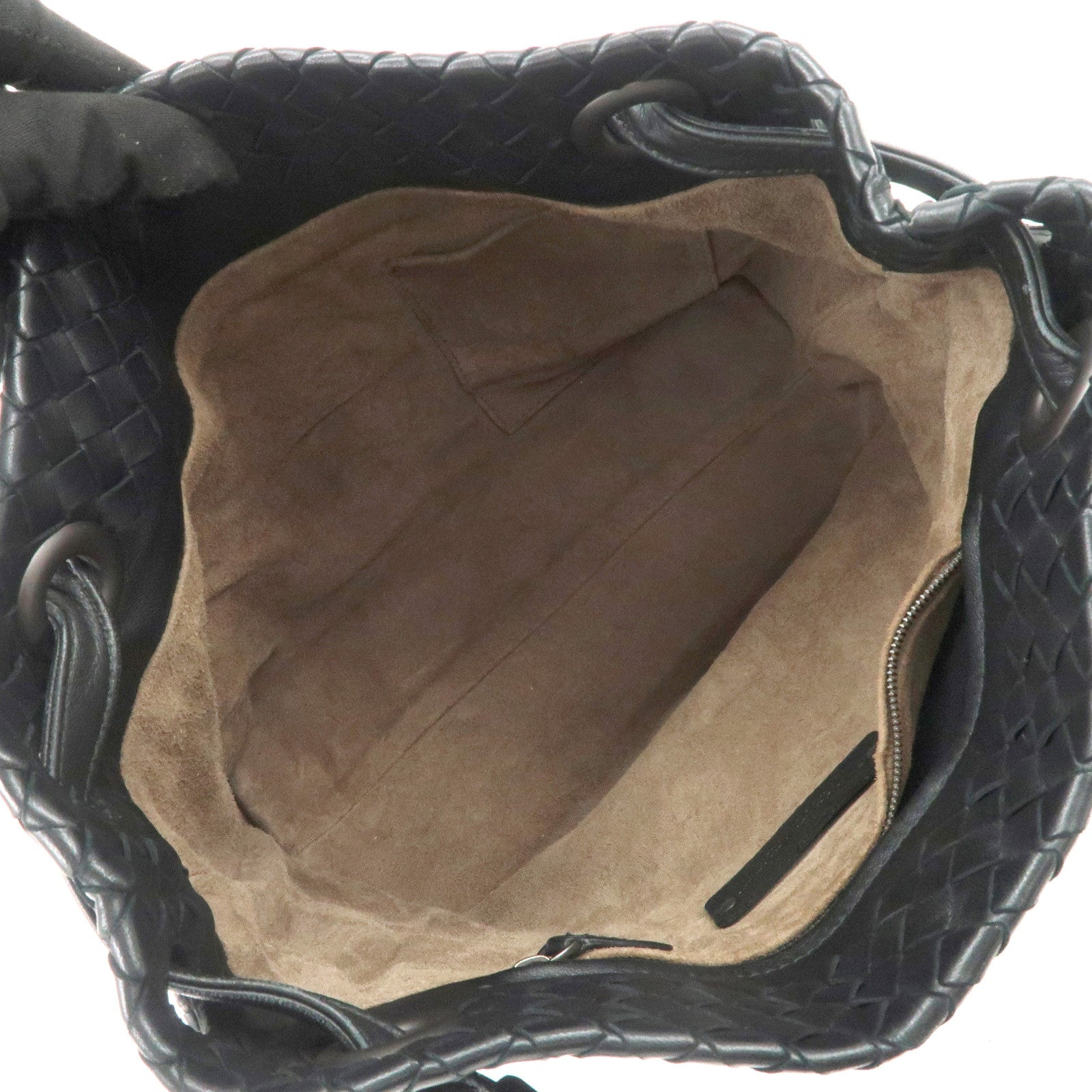 BOTTEGA VENETA Intrecciato Leather Garda Bag Hand Bag Black 405071