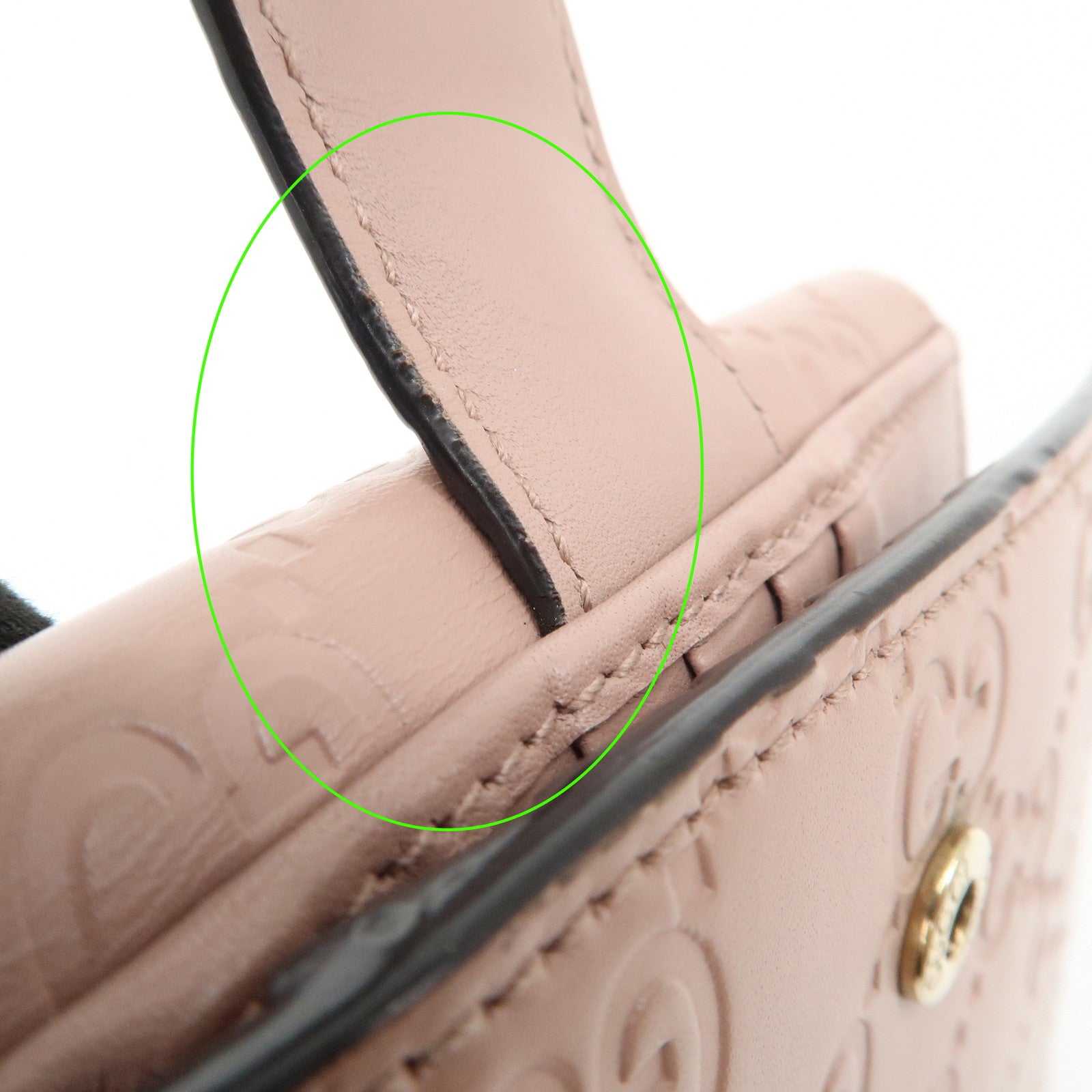 GUCCI Guccissima Leather Bi-Fold Compact Wallet Pink 406925