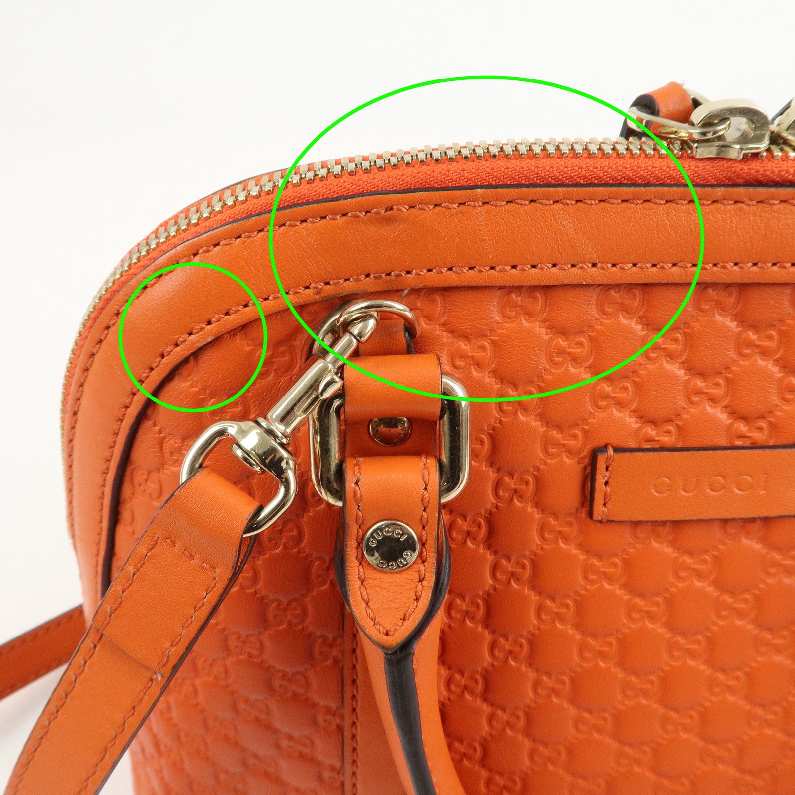 GUCCI Micro Guccissima 2Way Hand Bag Shoulder Bag Orange 449654