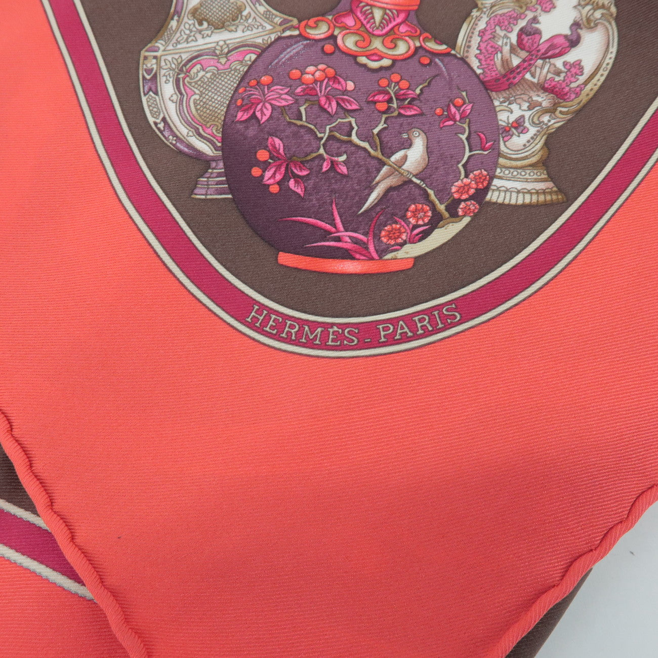 HERMES Carre 70 Silk 100% Set of 2 Scarves Red Pink