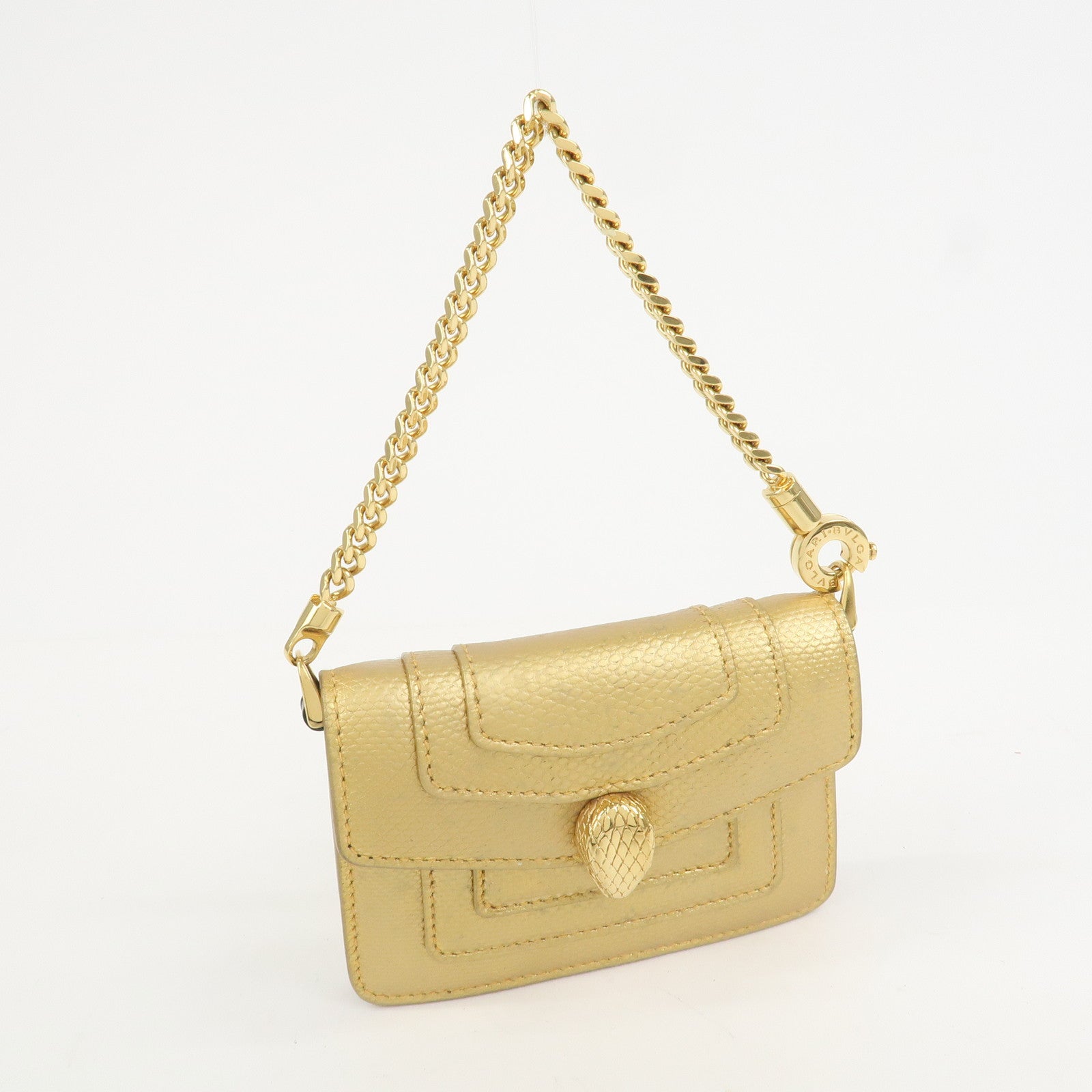 BVLGARI Serpenti Forever Leather Bag Charm Gold