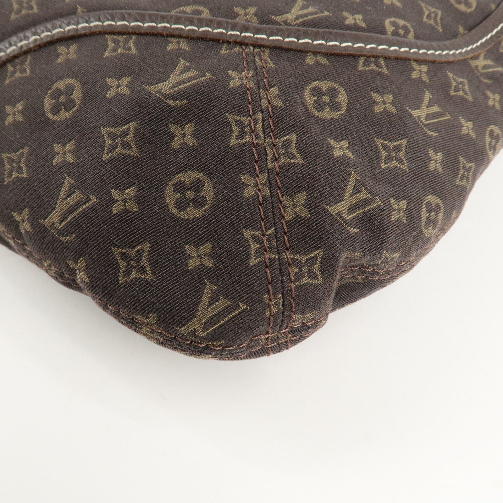 Louis Vuitton Monogram Mini Lin Manon MM Shoulder Bag Ebene M95619 Used