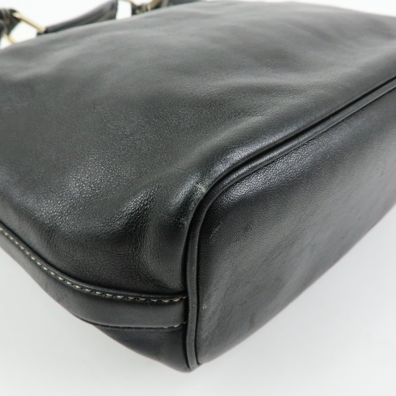 GUCCI Leather Shoulder Bag Hand Bag Black 73885