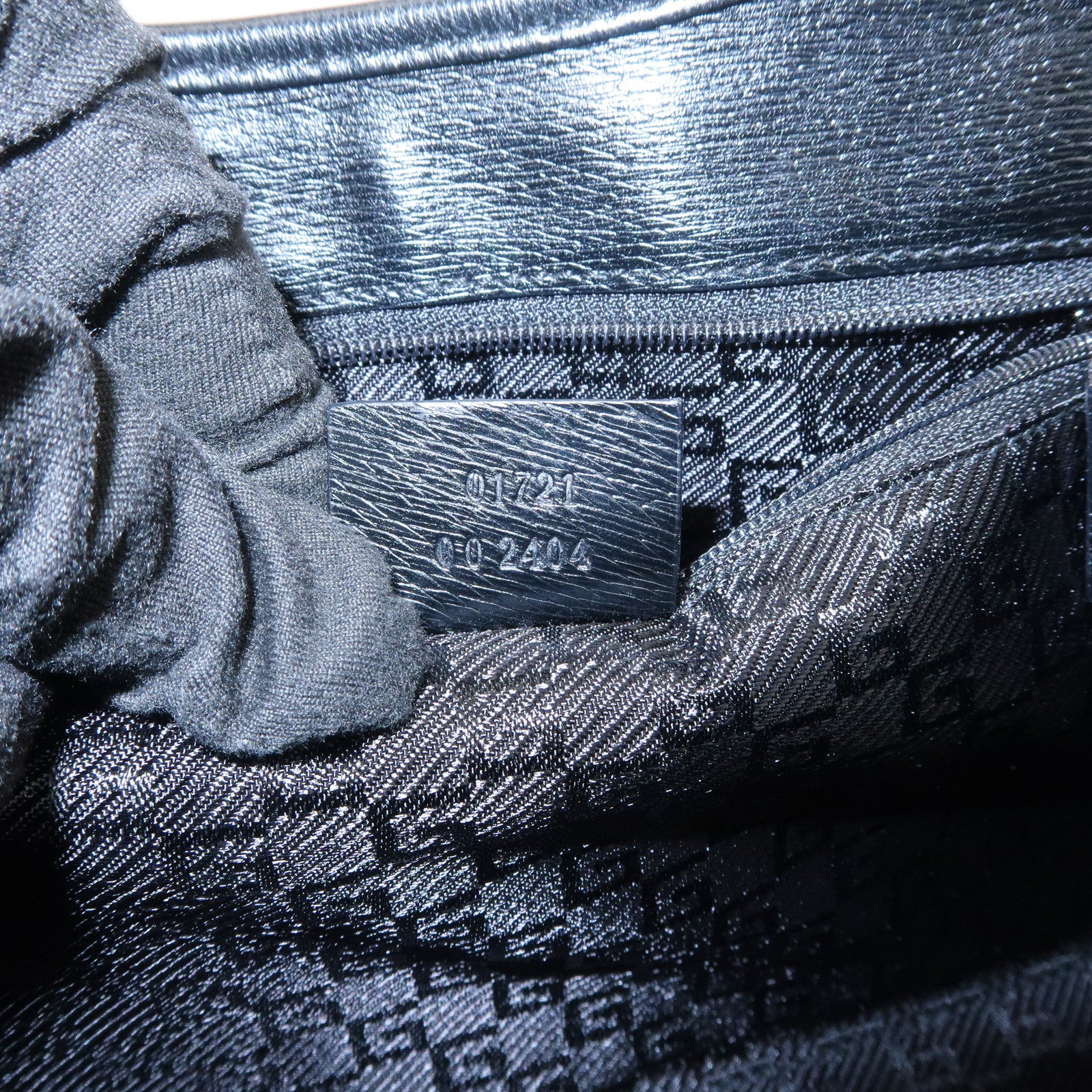 GUCCI Jackie Leather Hand Bag Black 01721