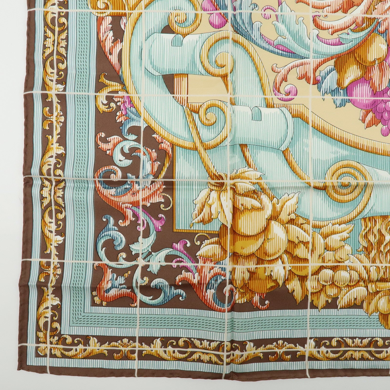LOEWE Silk 100% Scarf Light Brown Multicolor