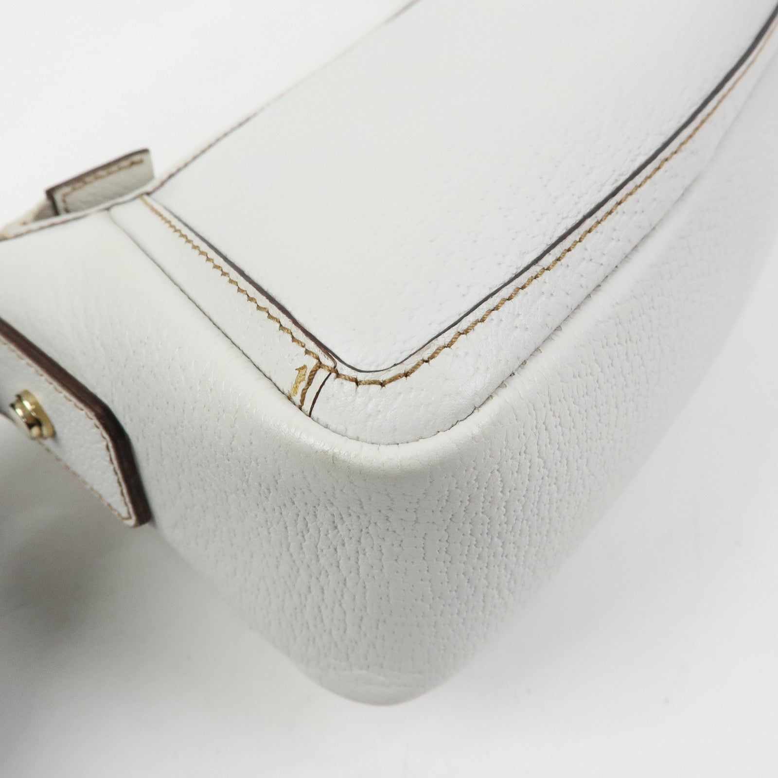 GUCCI Abbey Leather Shoulder Bag Hand Bag White 130939