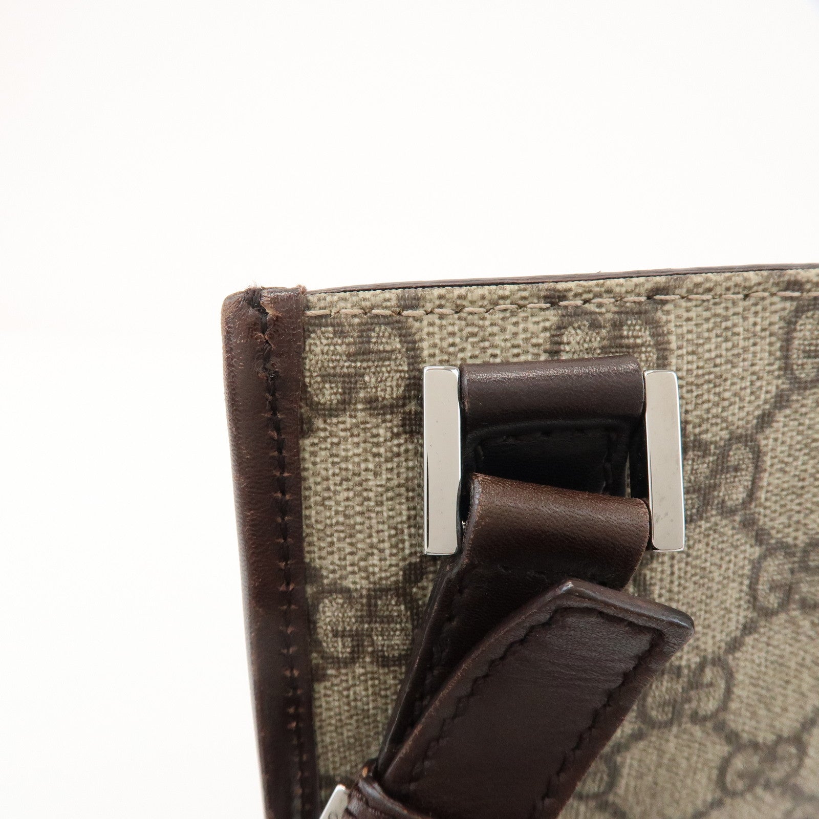 GUCCI GG Supreme PVC Leather Shoulder Crossbody Bag Brown 92562