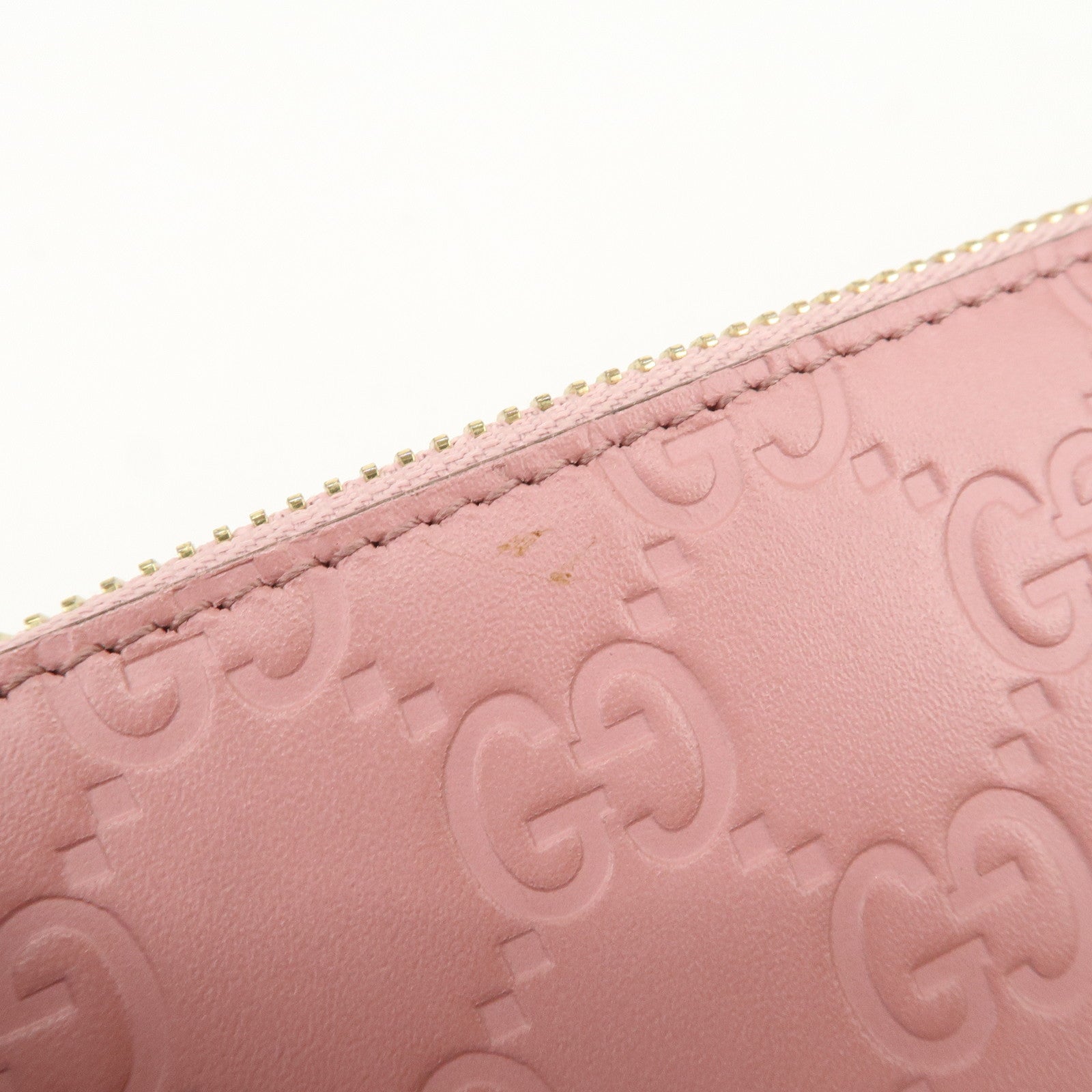 GUCCI Guccissima Leather Logo Chain Shoulder Bag Pink 428449