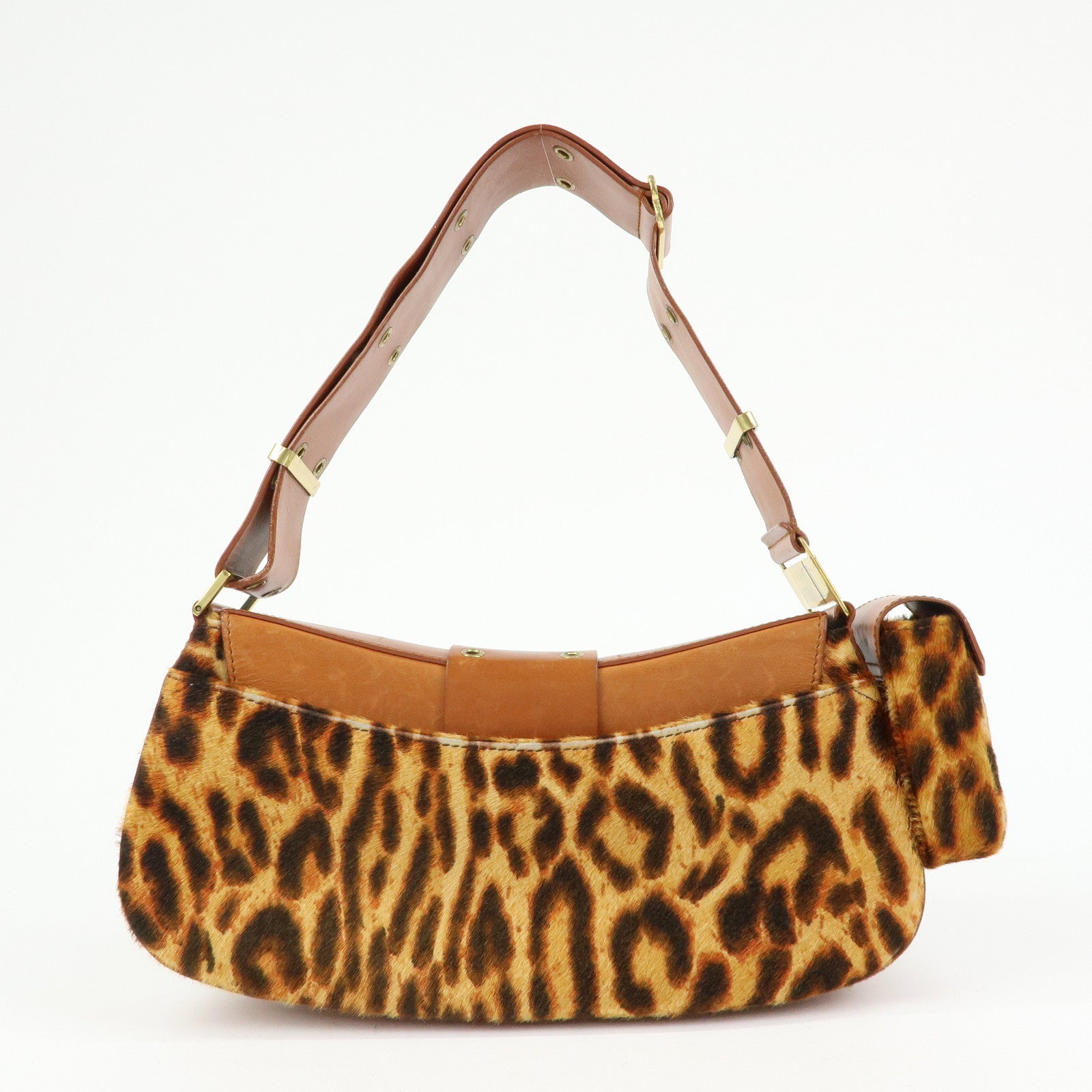 Christian Dior Street Chic Unborn Calf Leather Hand Bag Leopard