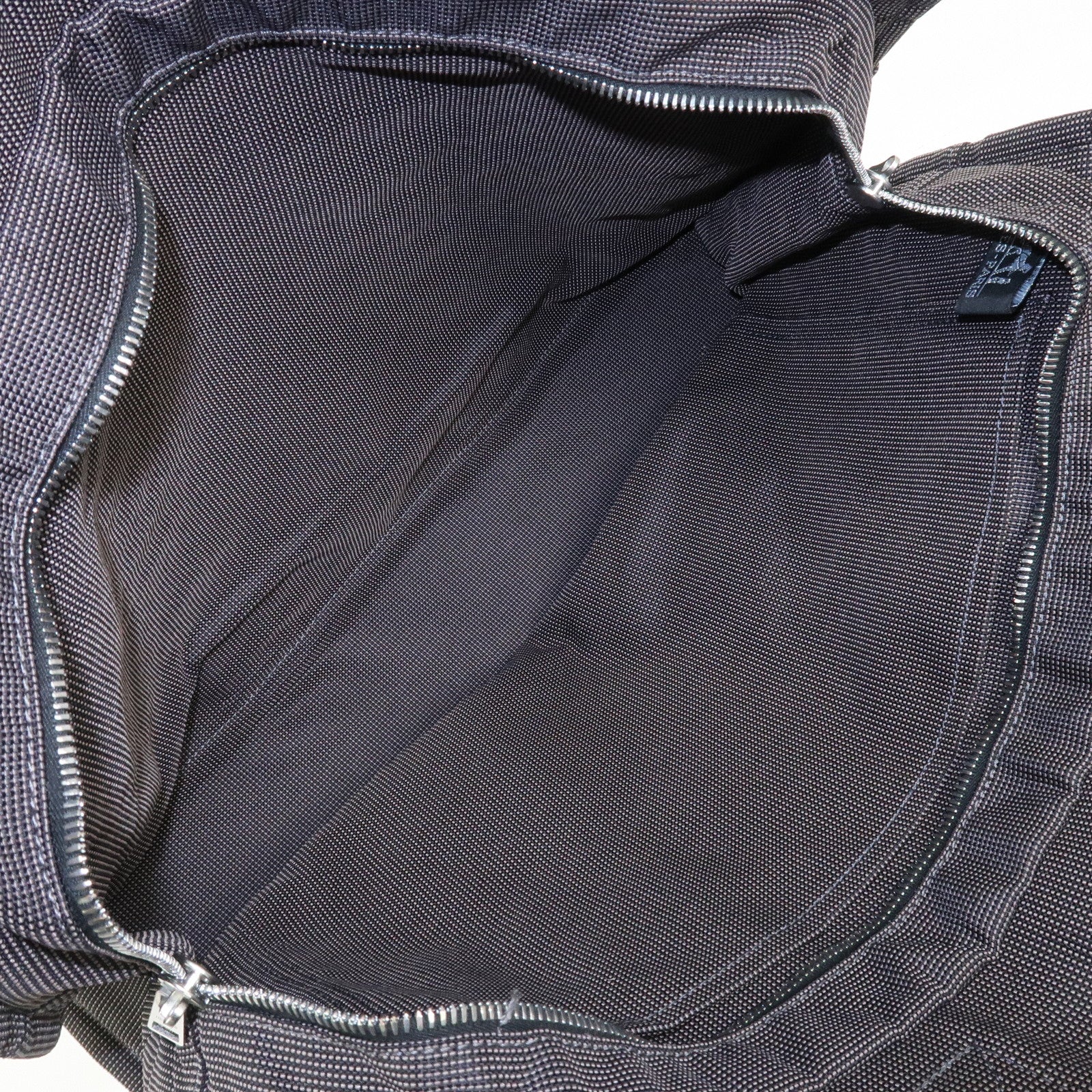HERMES Herline MM Nylon Canvas Tote Bag Hand Bag Black