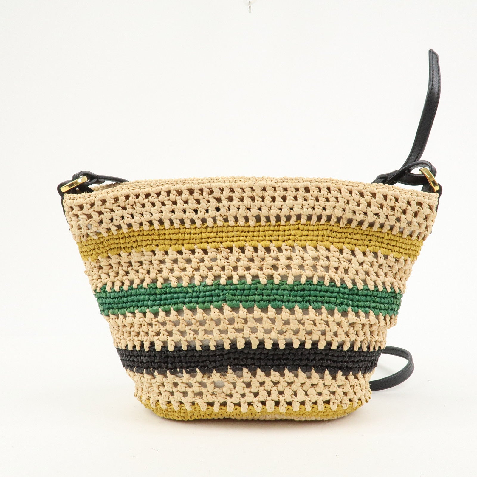 LOEWE Raffia Leather Pochette Bag Shoulder Bag Natural