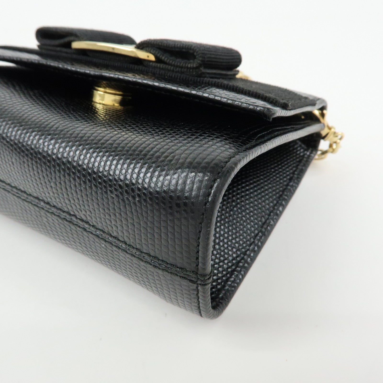 Ferragamo Vara Ribbon Embossed Leather 3Way Bag Chain Shoulder Bag