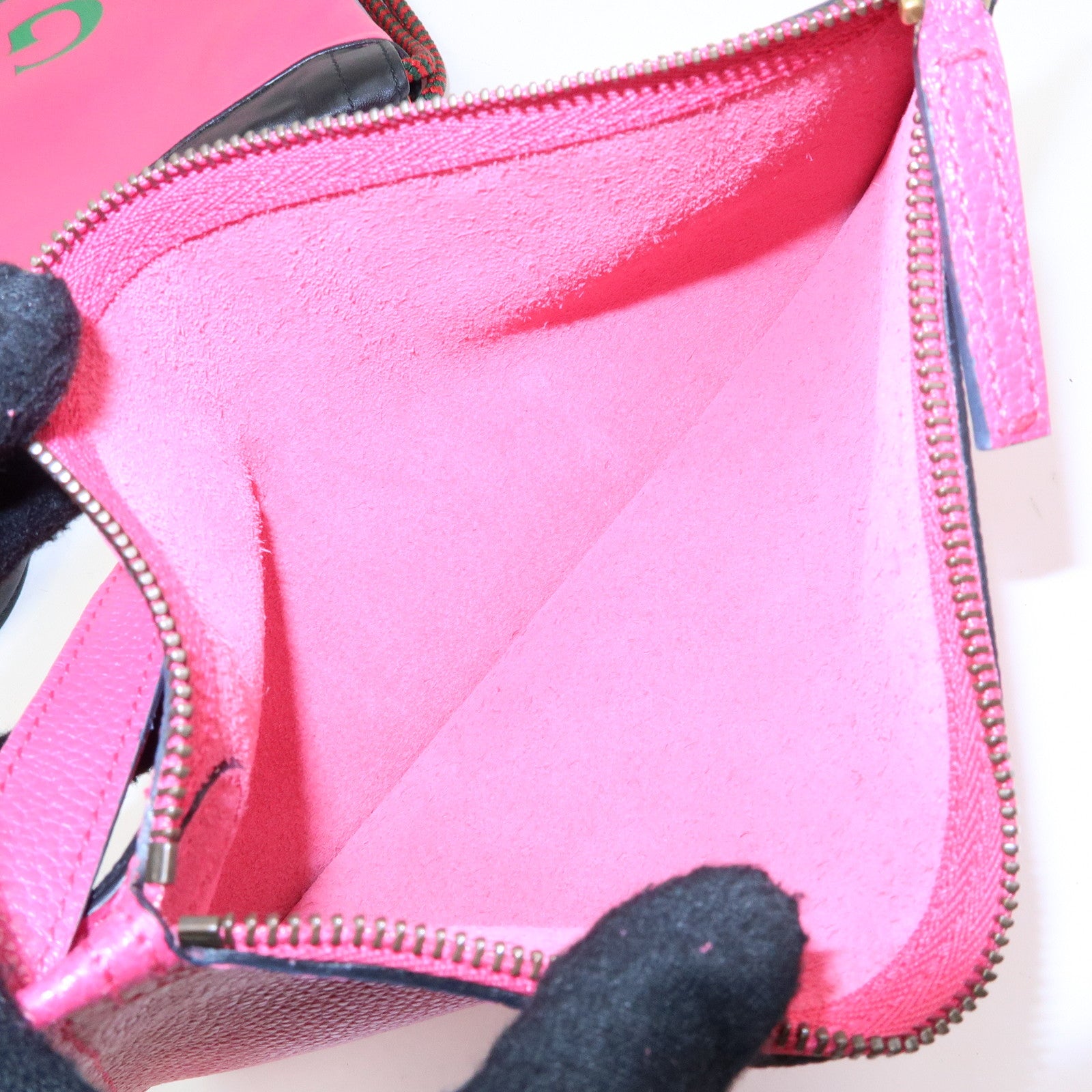 GUCCI Sherry Leather Hand Bag Draw String Backpack Pink 316639