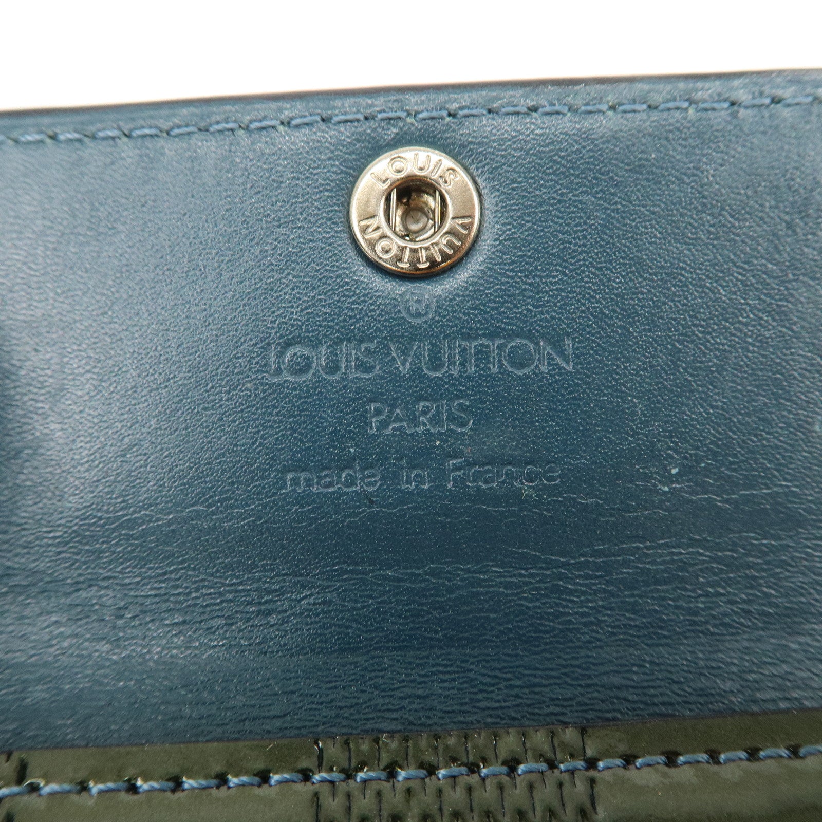 Louis Vuitton Damier Vernis Ludlow Coin Case Petrol Blue M92136
