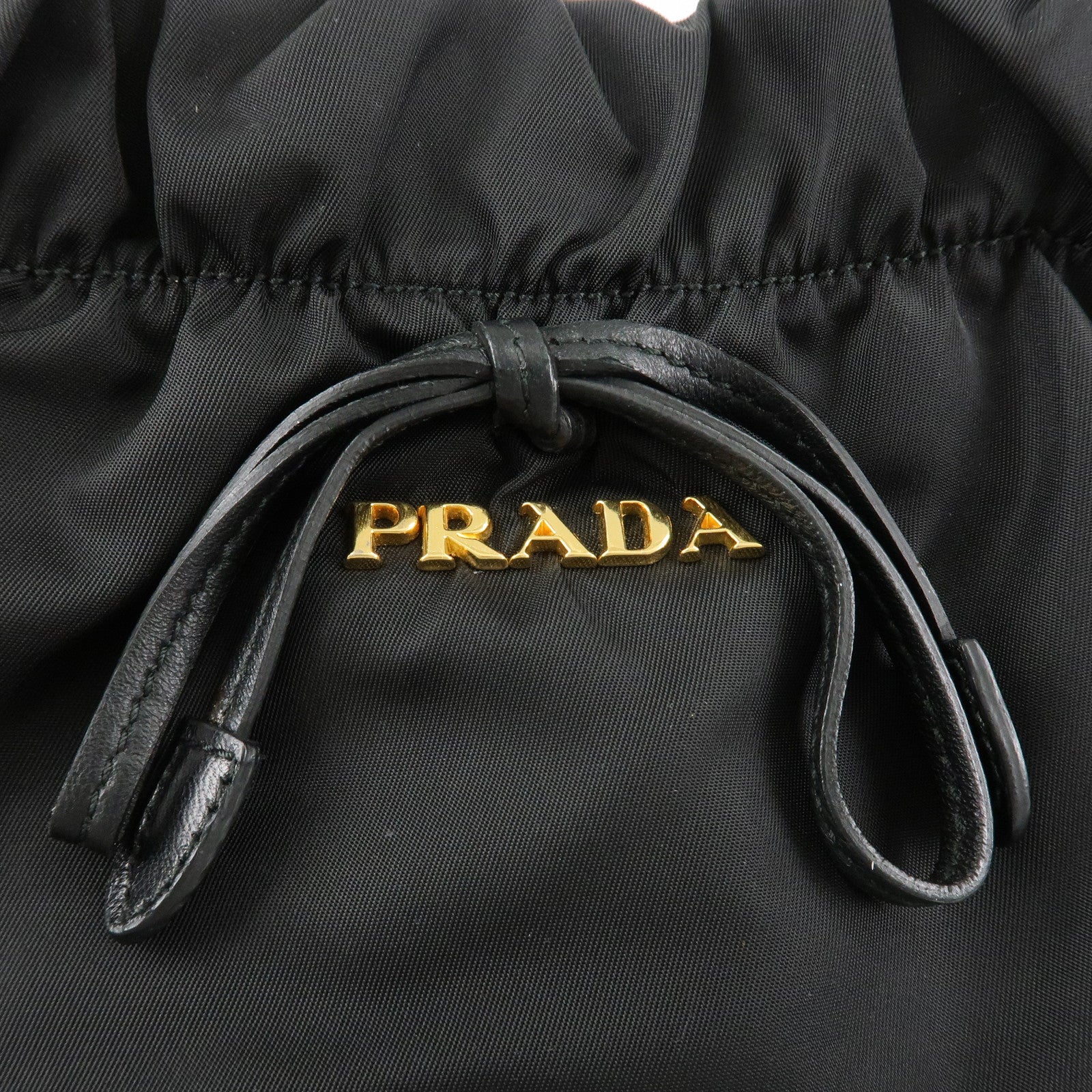 PRADA Logo Nylon Leather 2Way Bag Shoulder Bag Hand Bag Black BN1970 Used