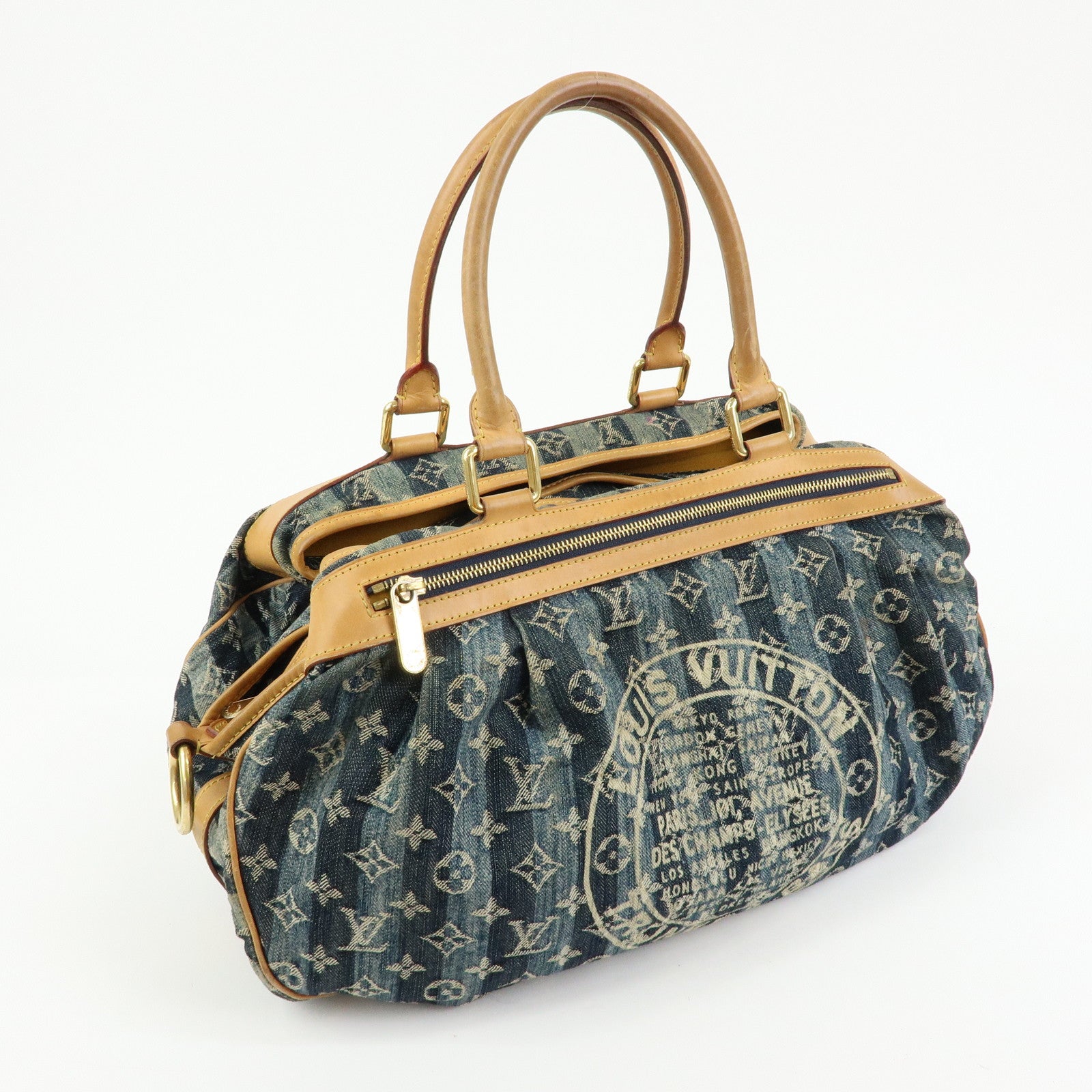 Louis Vuitton Monogram Denim Cabas Raye GM 2Way Hand Bag M95336