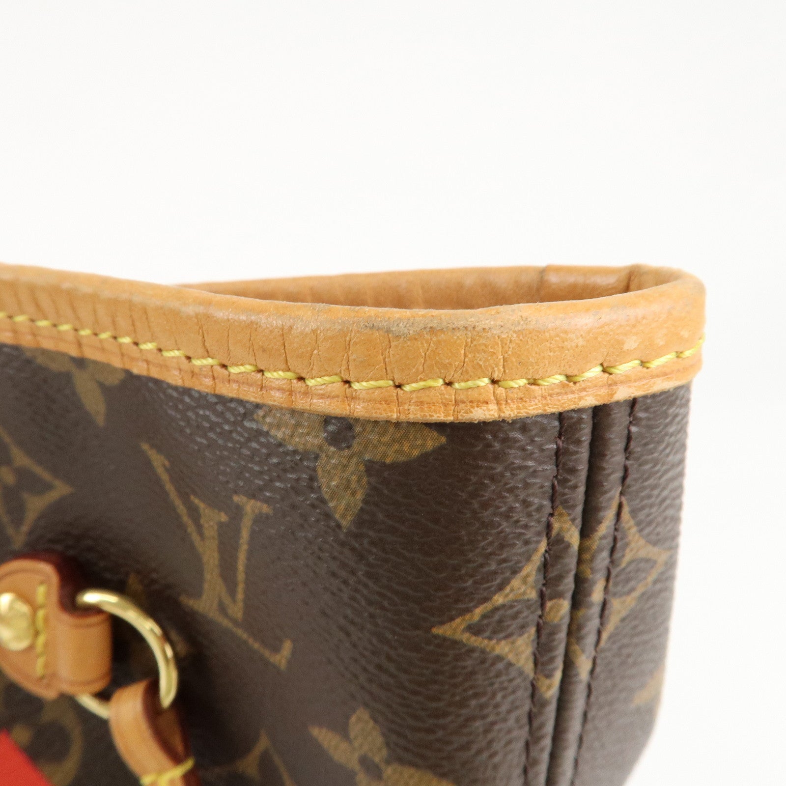 Louis Vuitton Monogram Patches Neverfull MM Tote Bag Pouch M43988 Used