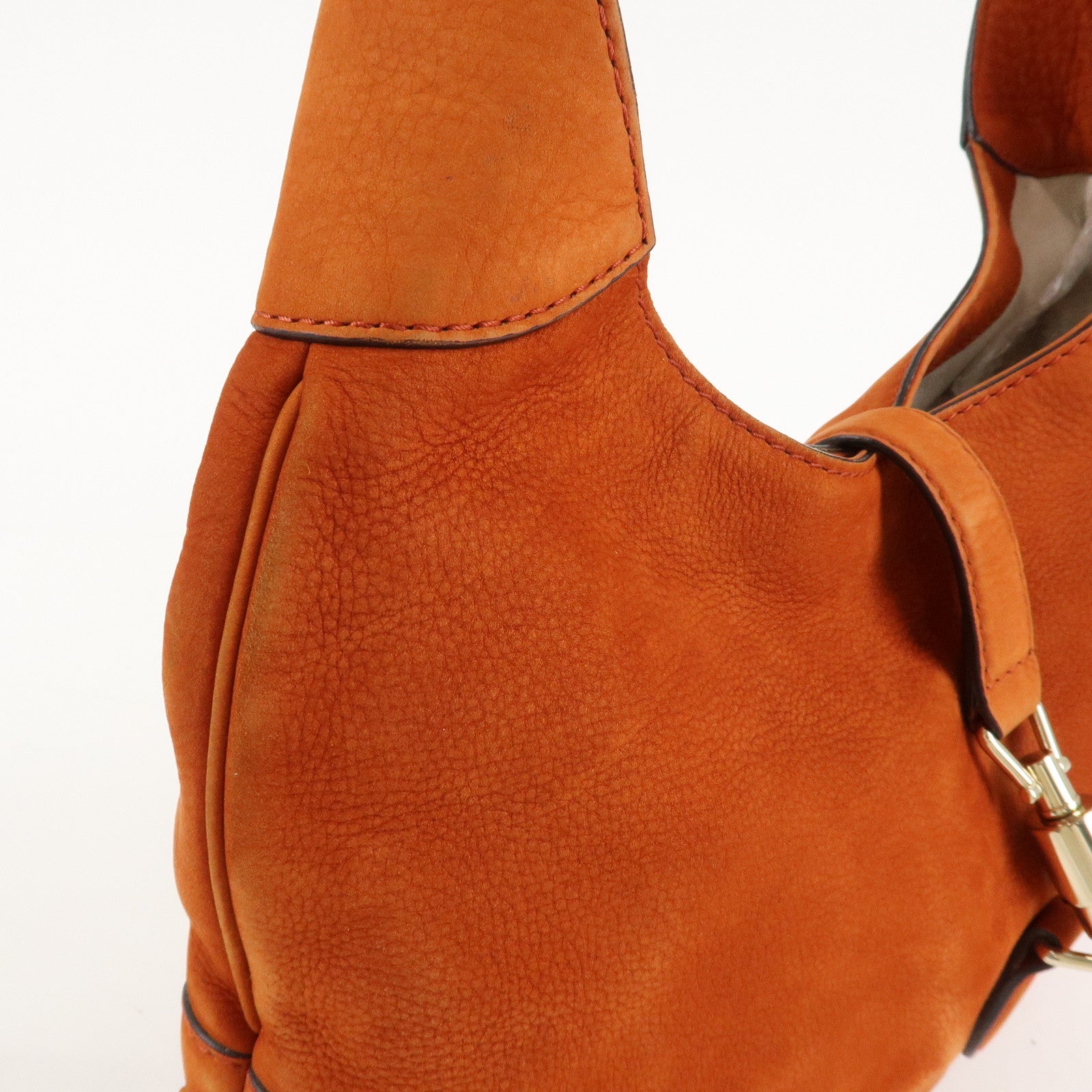 GUCCI New Jackie Suede Shoulder Bag Orange 277520 Used