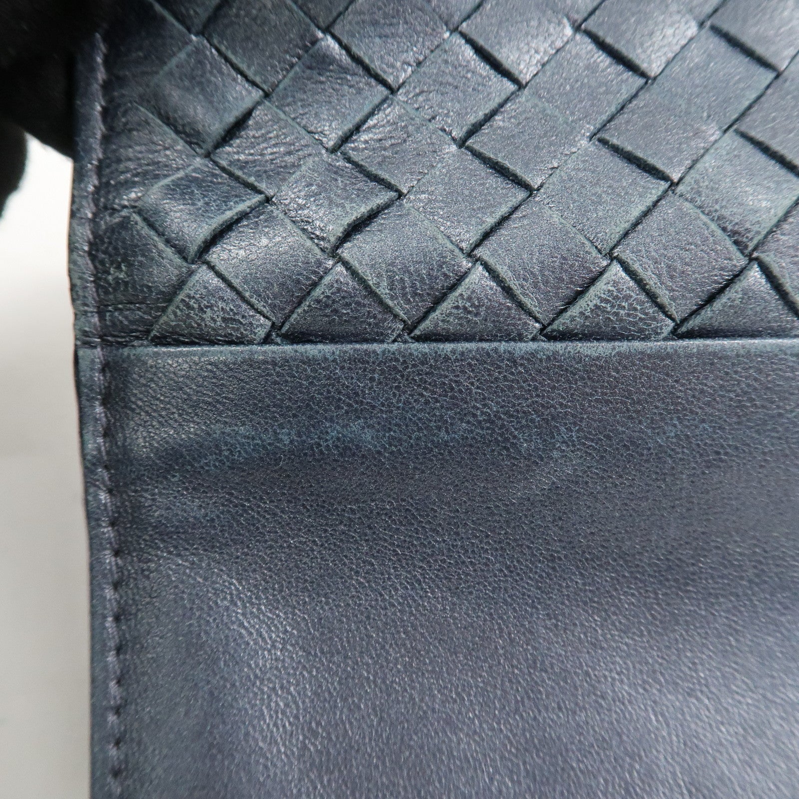 BOTTEGA VENETA Intrecciato Leather Card Case Gray 133945 Used