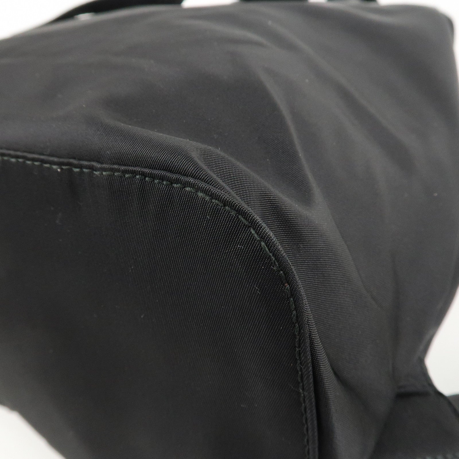 PRADA Logo Nylon Leather Back Pack Ruck Sack NERO Black BZ2811 Used