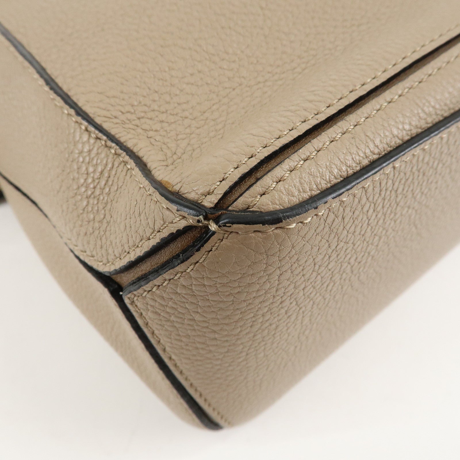 LOEWE Leather Puzzle Bag Small 2Way Bag Hand Bag Beige Used