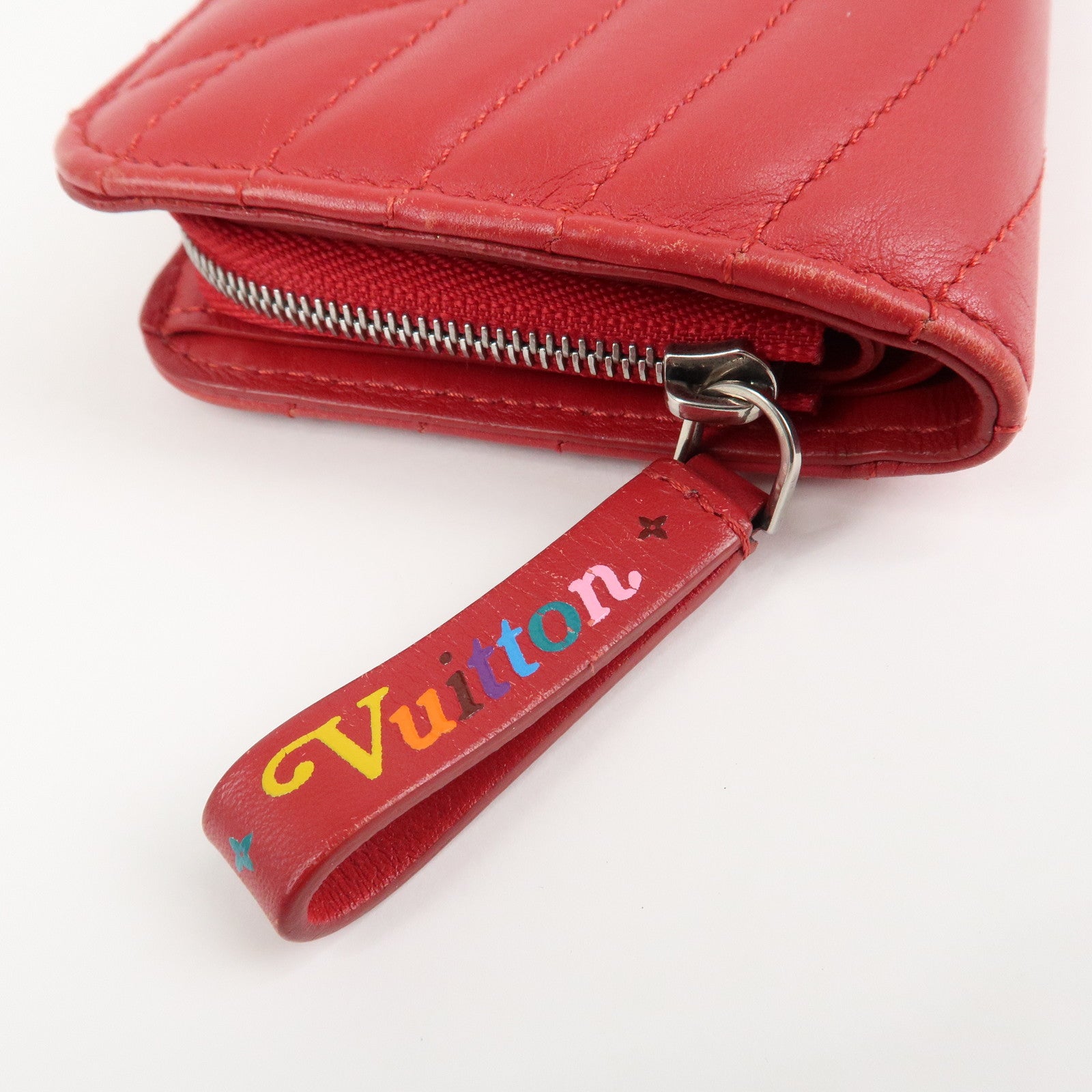 Louis Vuitton Zipped Compact Wallet Rouge M63790 Used
