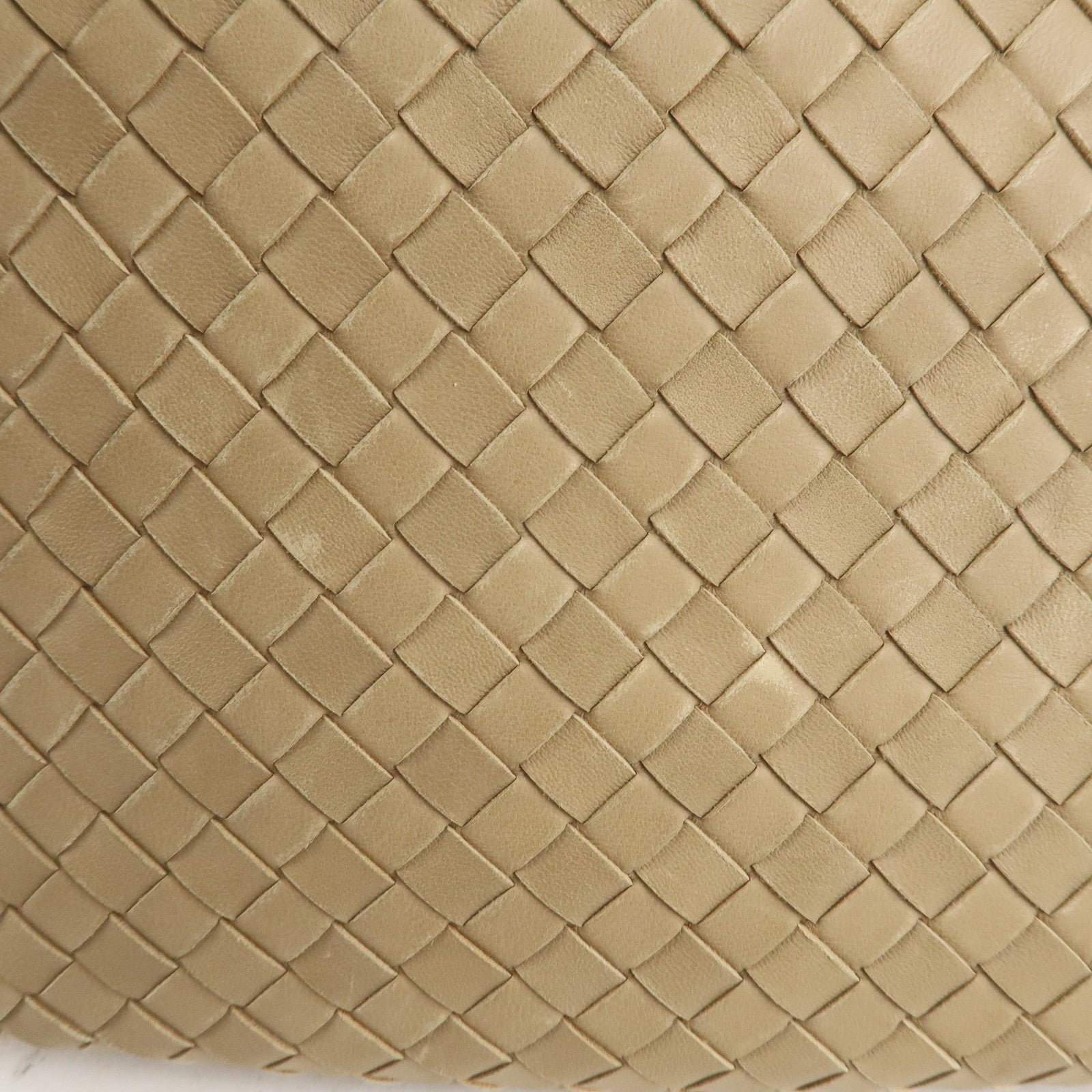 BOTTEGA VENETA Hobo Intrecciato Leather Shoulder Bag Beige 115653 Used