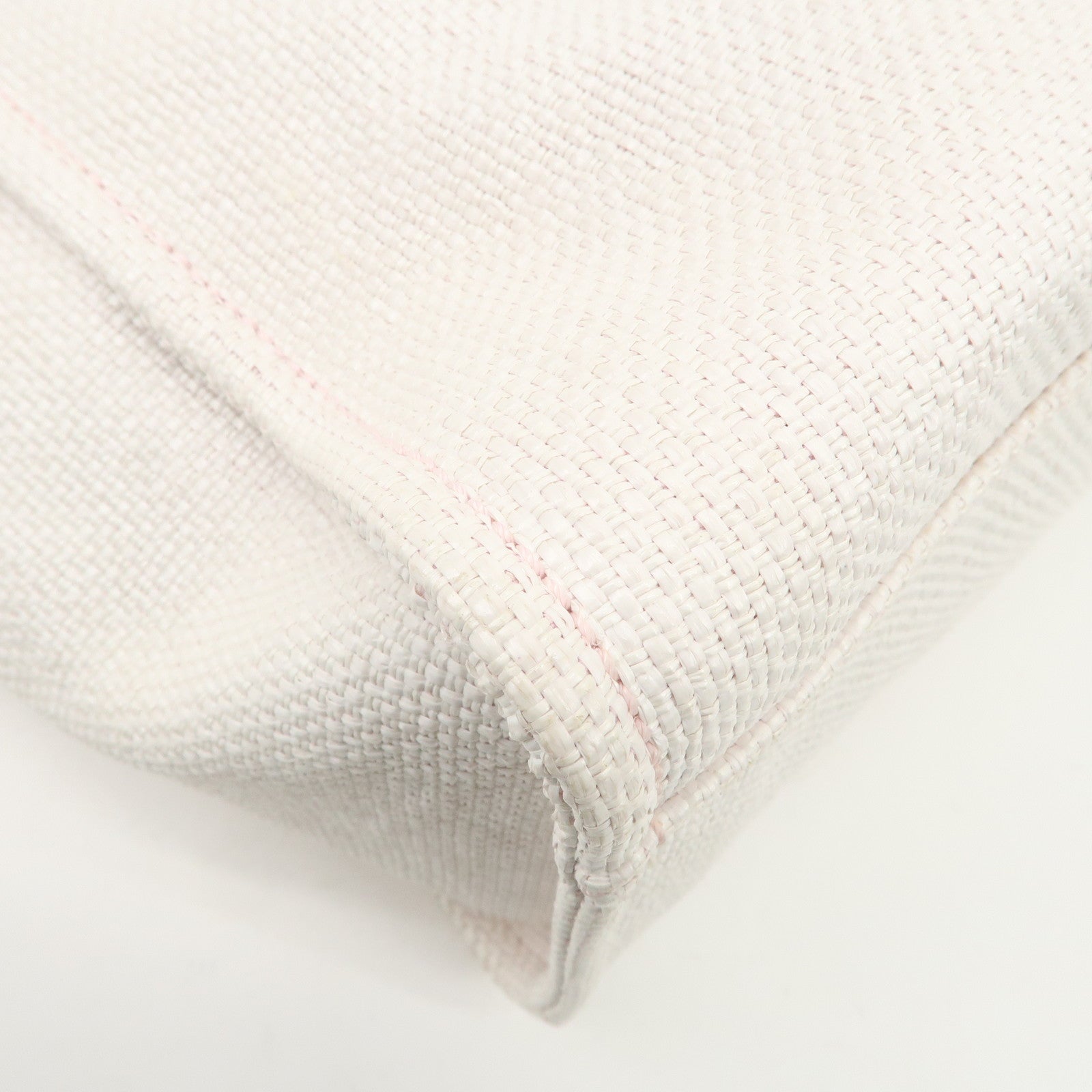 CHANEL Deauville Raffia Leather Chain Tote Bag GM Pink A66941 Used