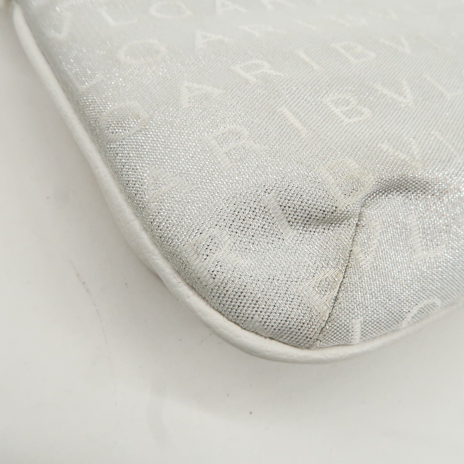 BVLGARI Logo Mania Mini Shoulder Bag Hand Bag Silver Used