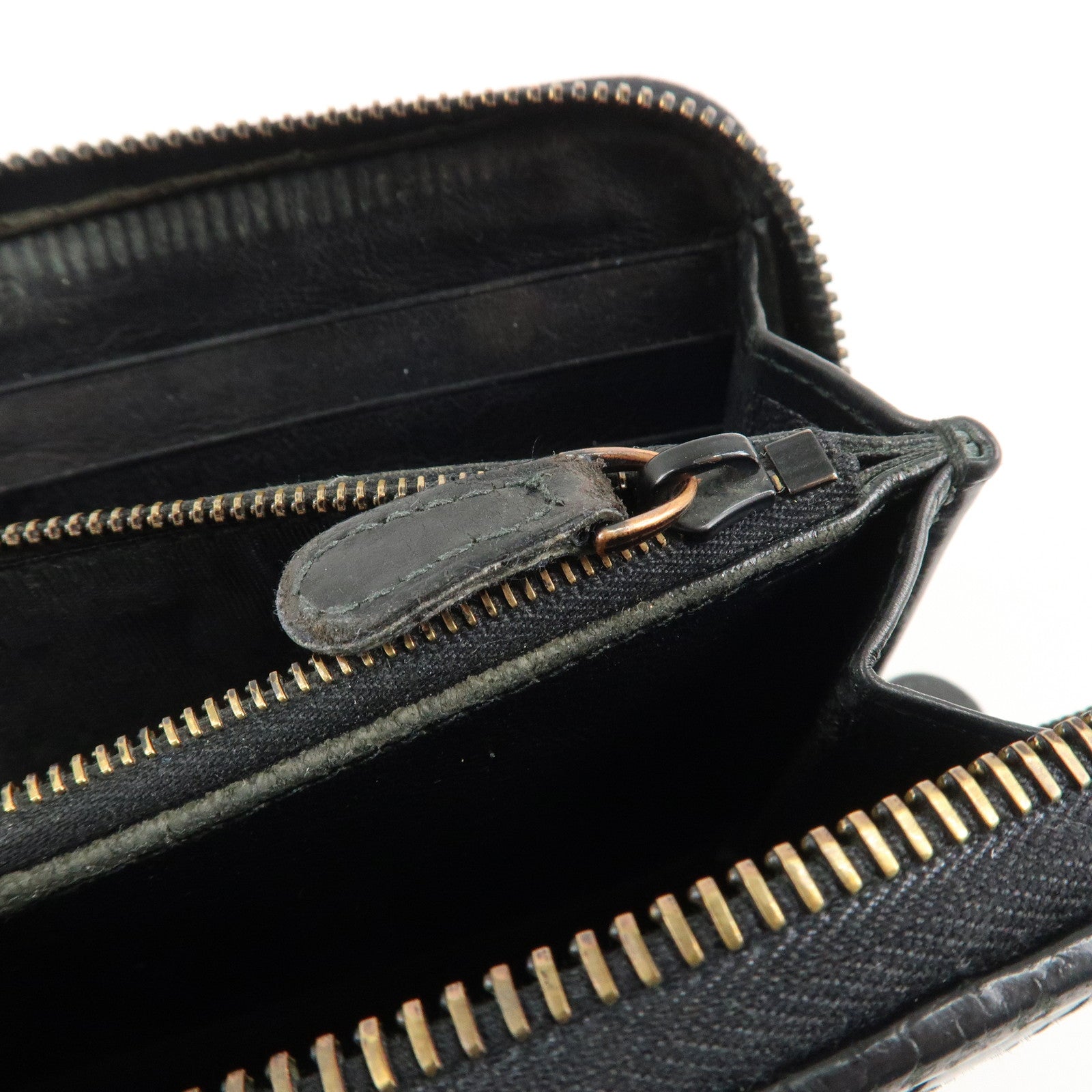 BOTTEGA VENETA Set of 2 Intrecciato Leather Zip Around Wallet Used