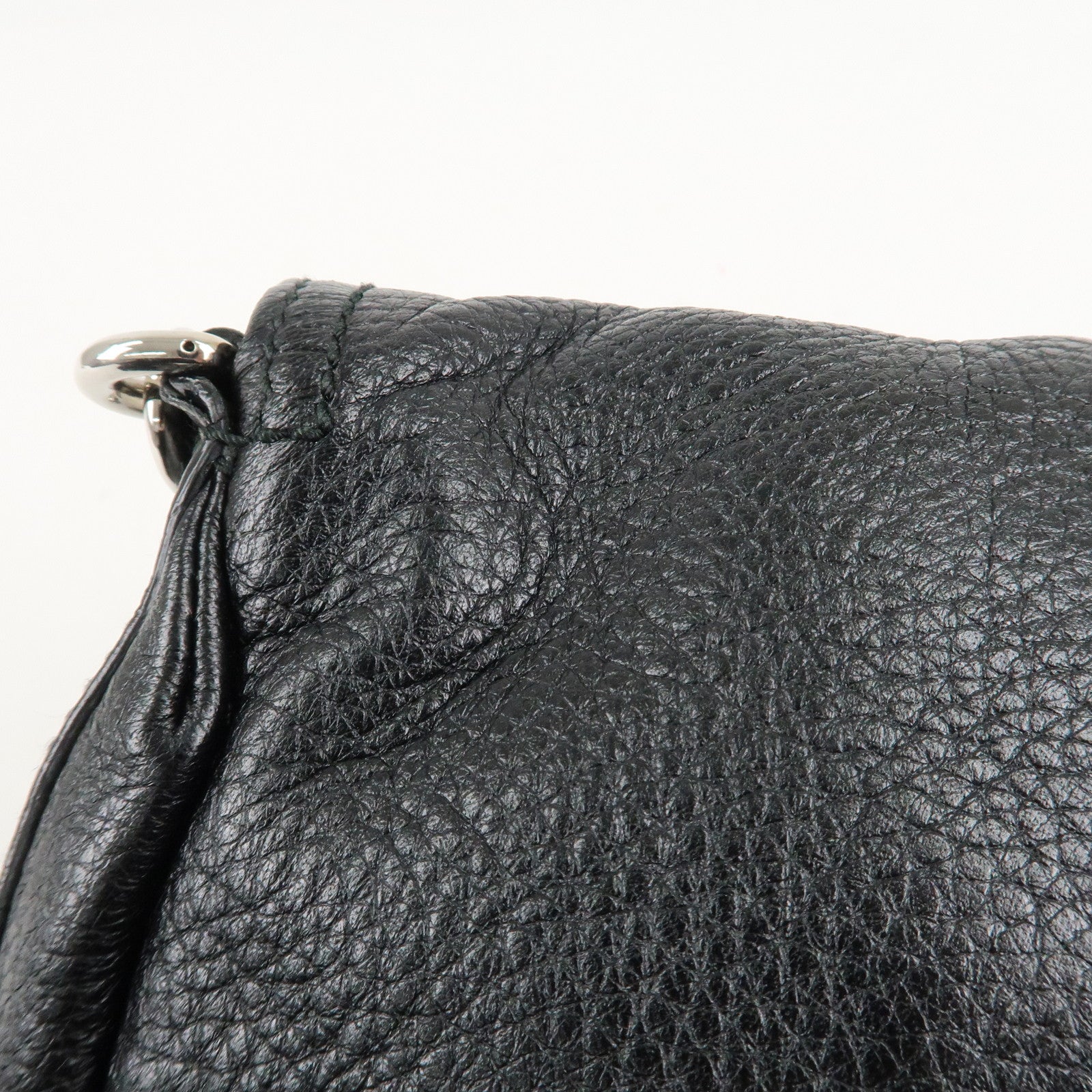 GUCCI Bamboo Leather Chain Shoulder Bag Black 235320 Used